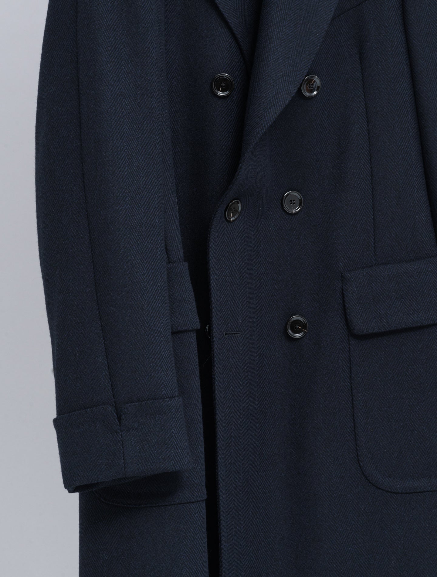 Double Breasted Wool Cashmere Coat Navy