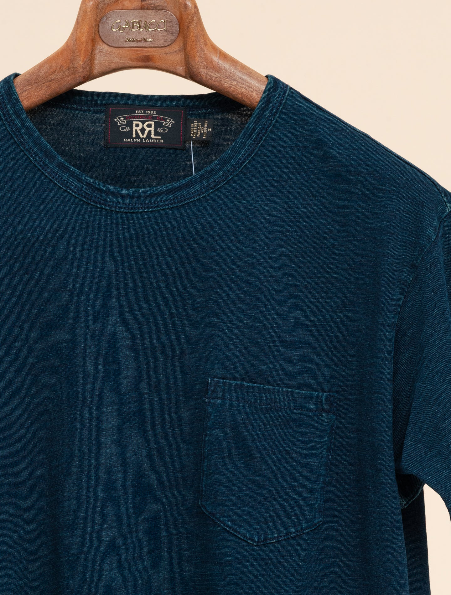 Indigo Pocket T-Shirt | Double RL Indigo Slub Jersey | Gabucci