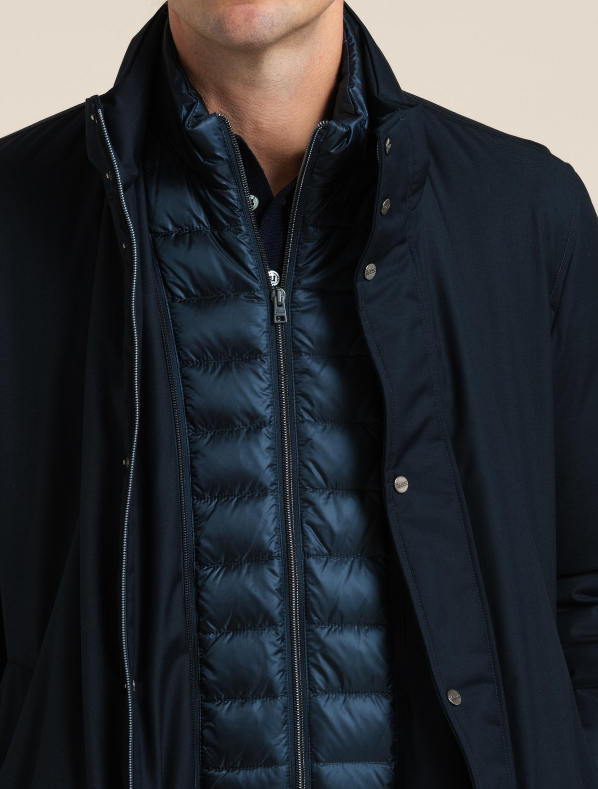 Ulta Light Gefütterter Kurzmantel Navy