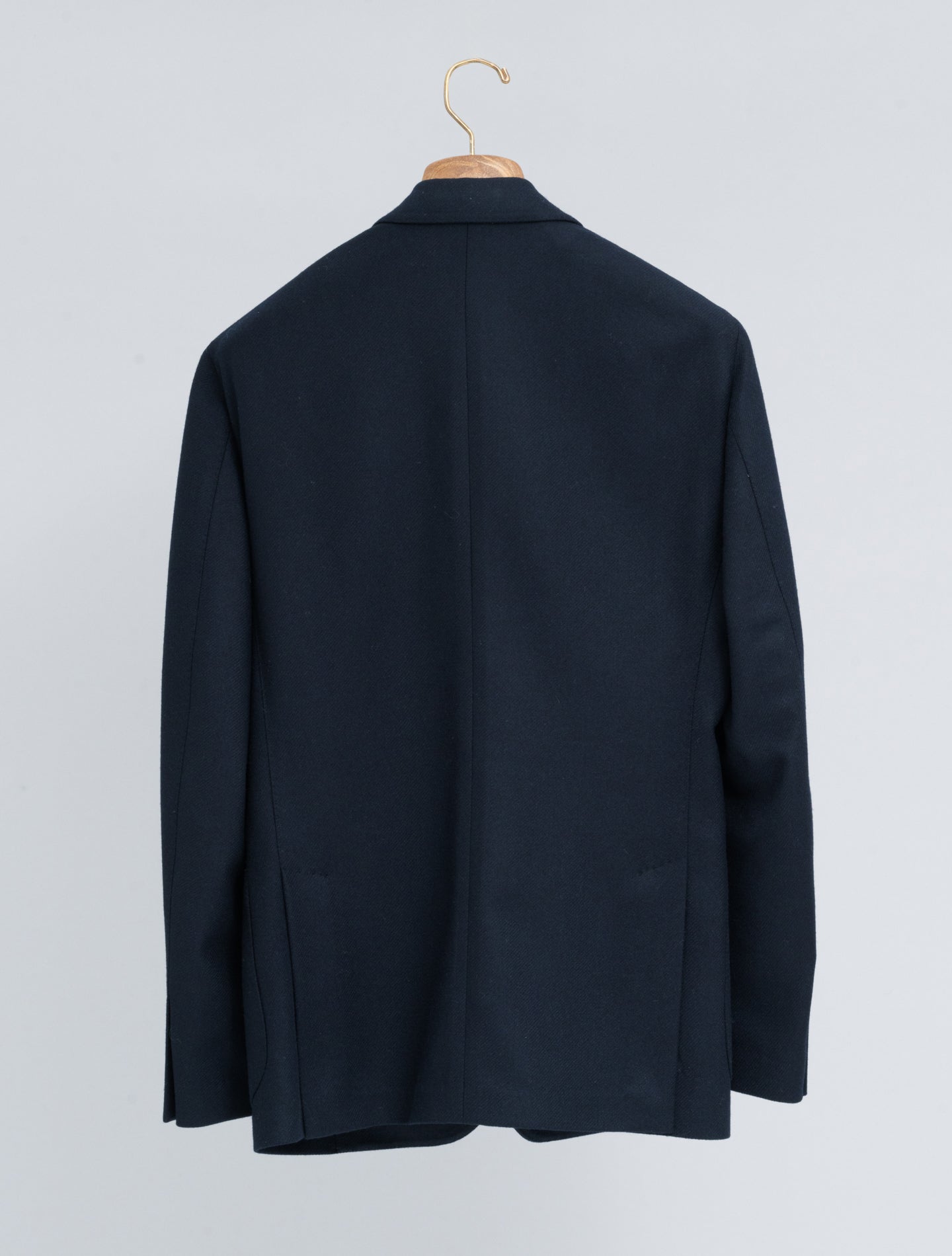 Single Breasted Wool Cashmere Twill Jacket Navy