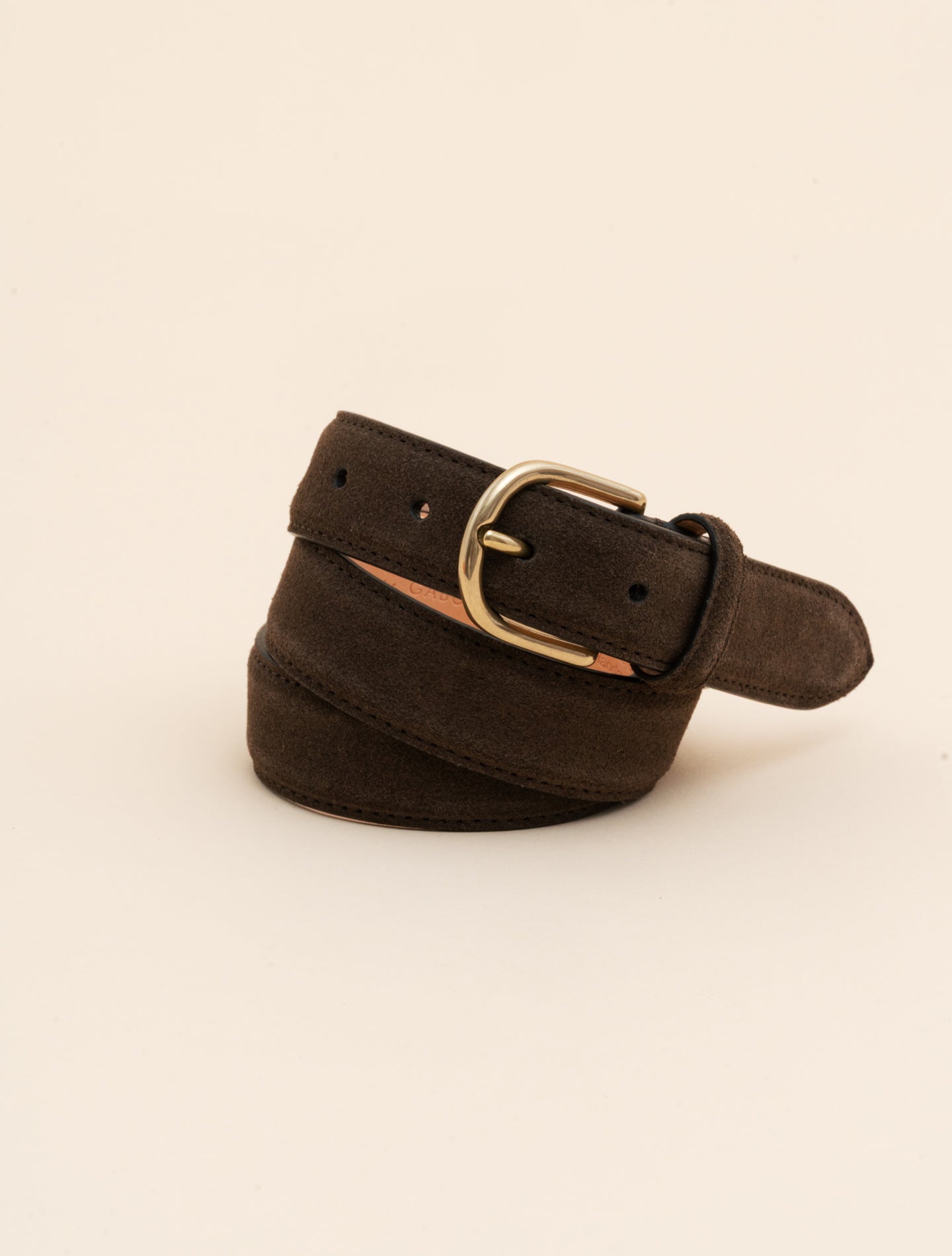 Suede Belt 3cm Brown