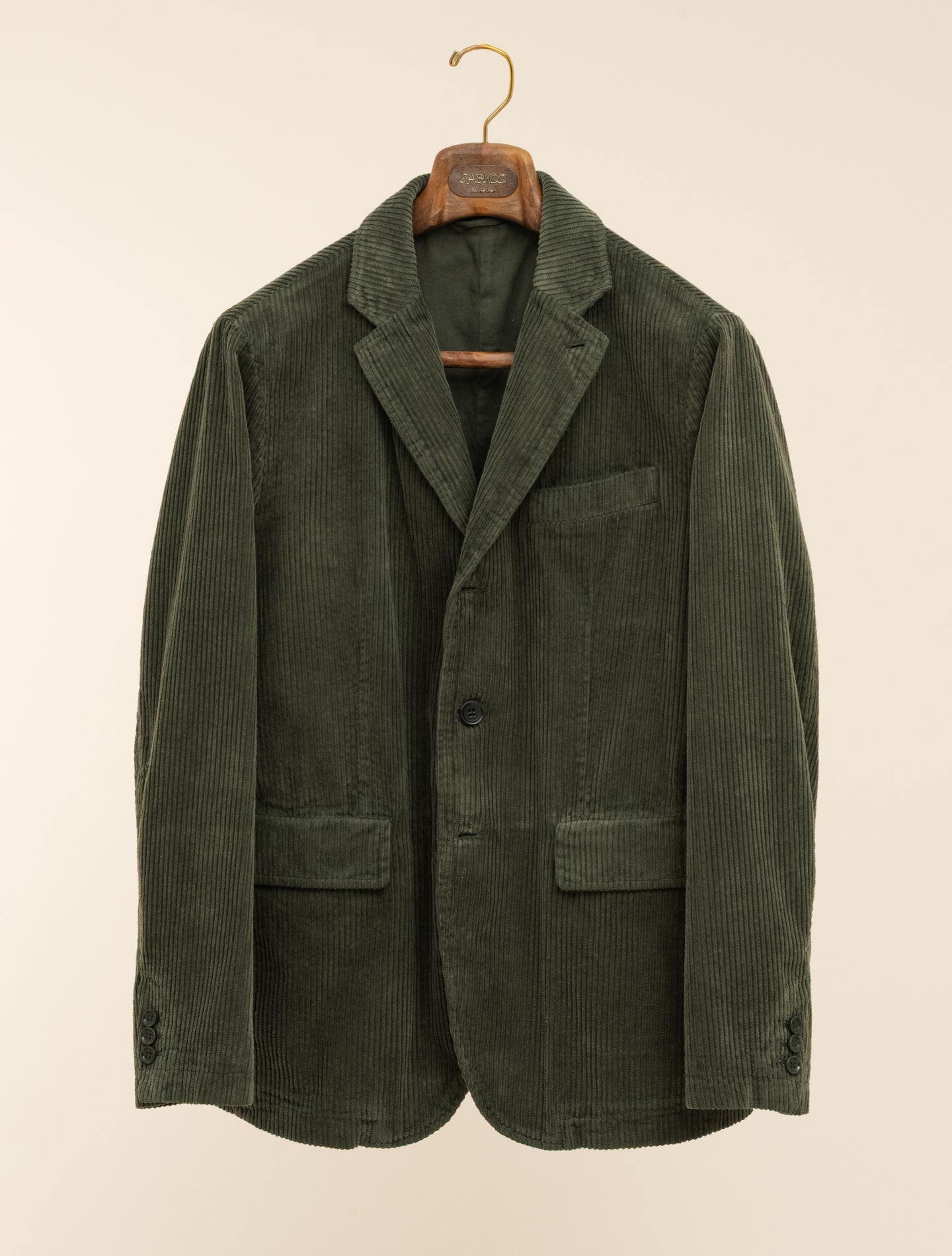 Single Breasted Corduroy Jacket Military