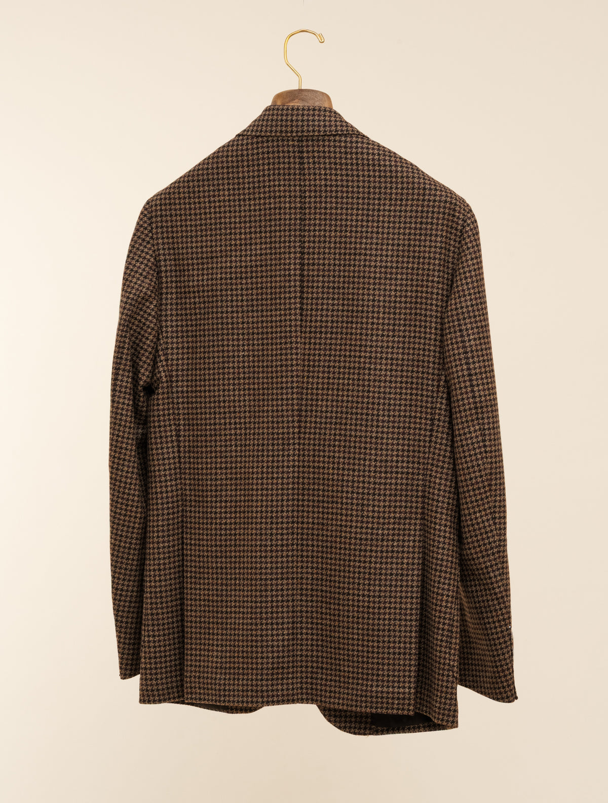 Single Breasted Houndthoot Jacket Brown