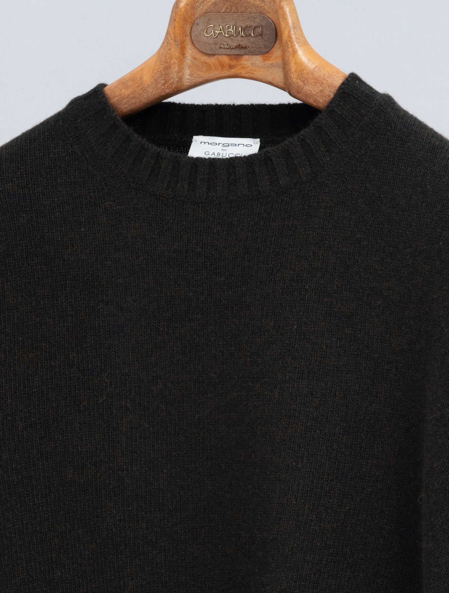 Heavy Knitted Wool Cashmere Crewneck Espresso