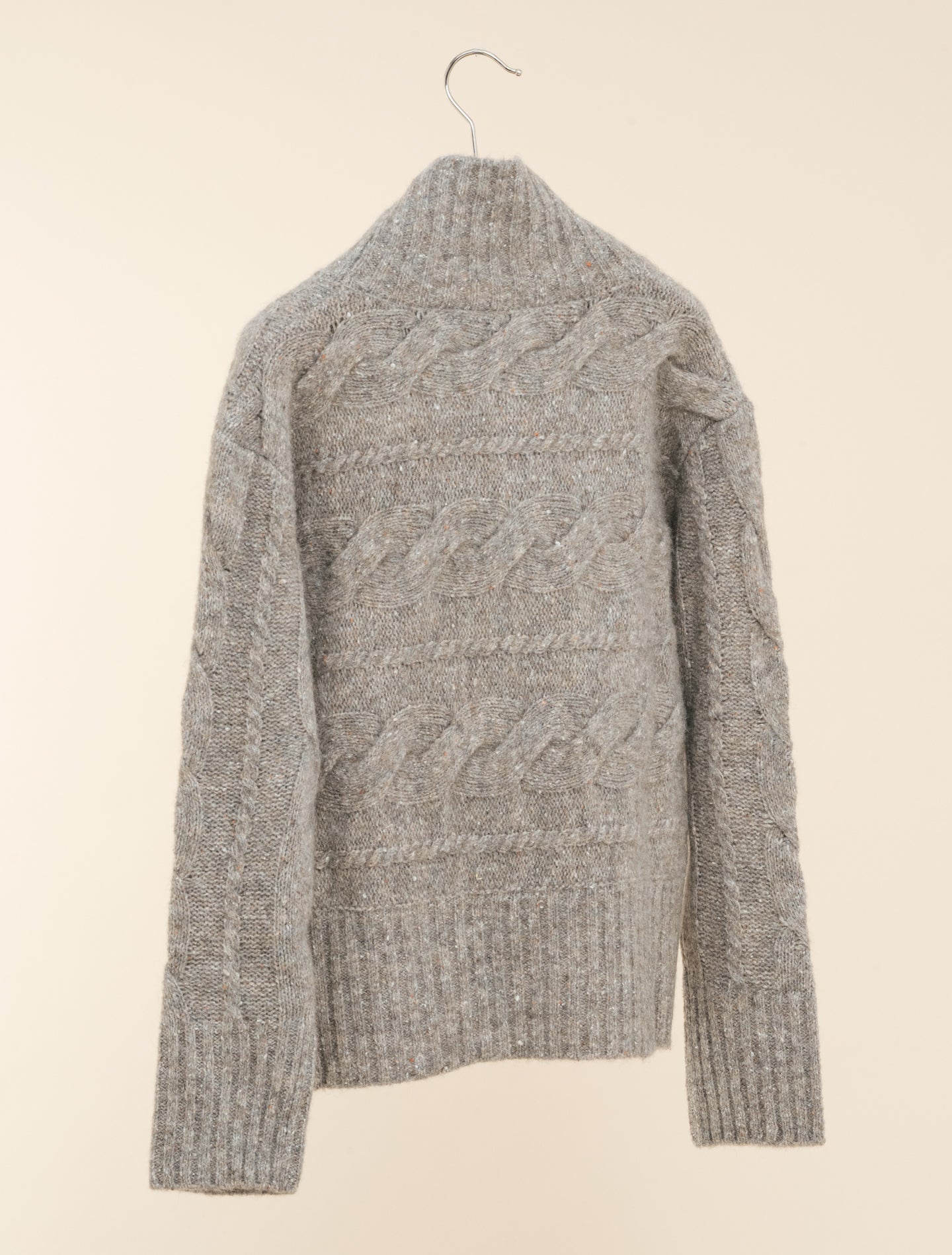 Pattern Knit Alpaca Mix Rollneck Greige