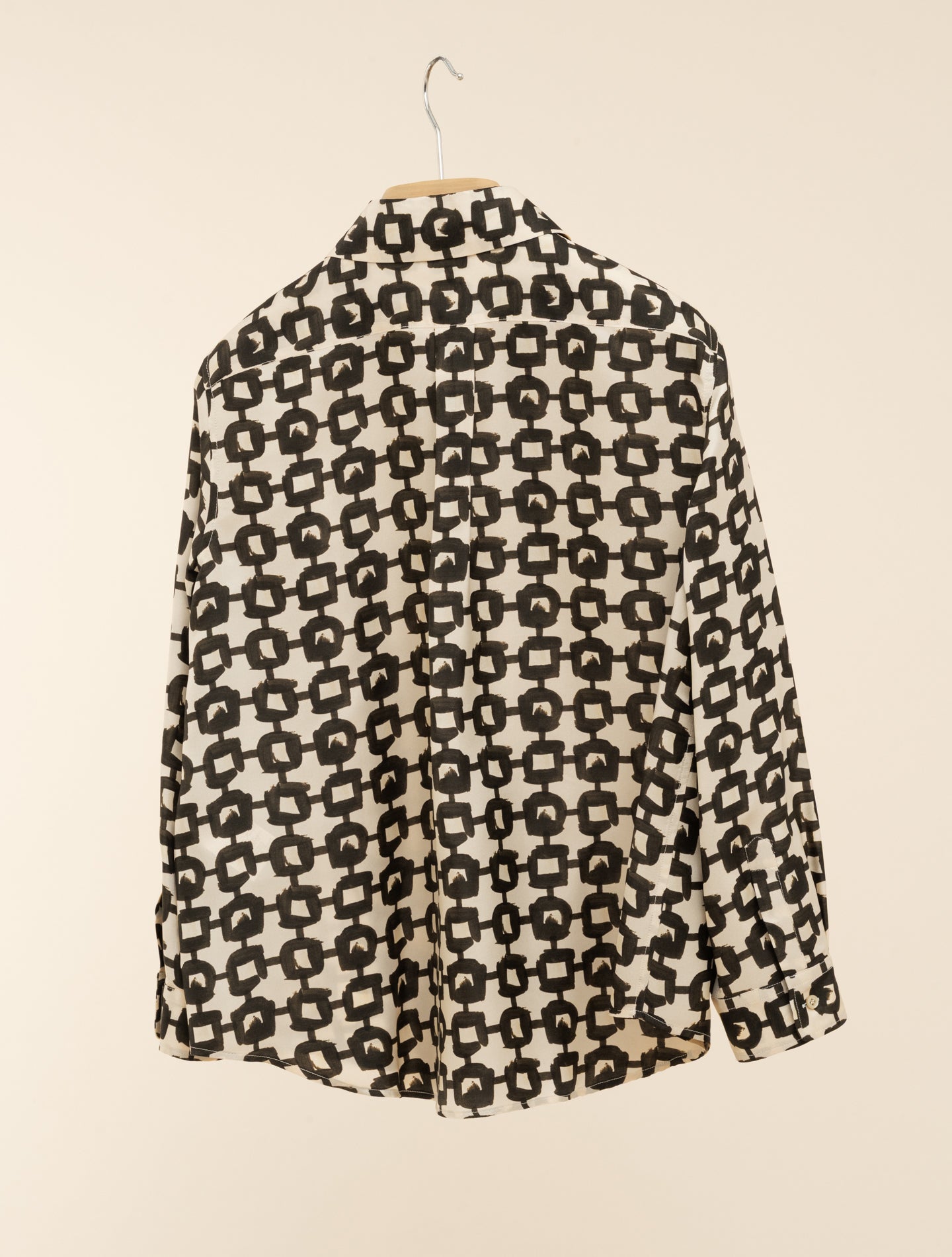 Printed Viscose Silk Twill Shirt Military