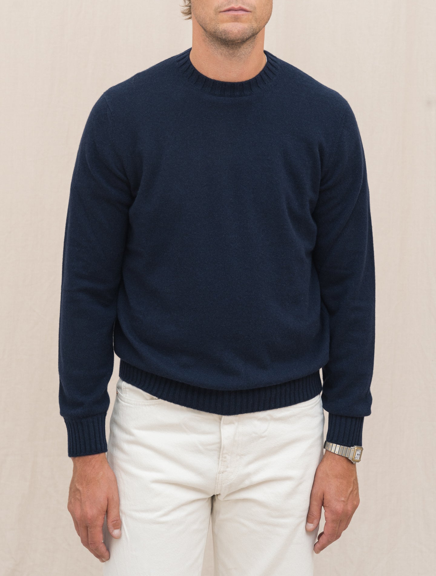 Duvet Cashmere Knitted Crewneck Navy