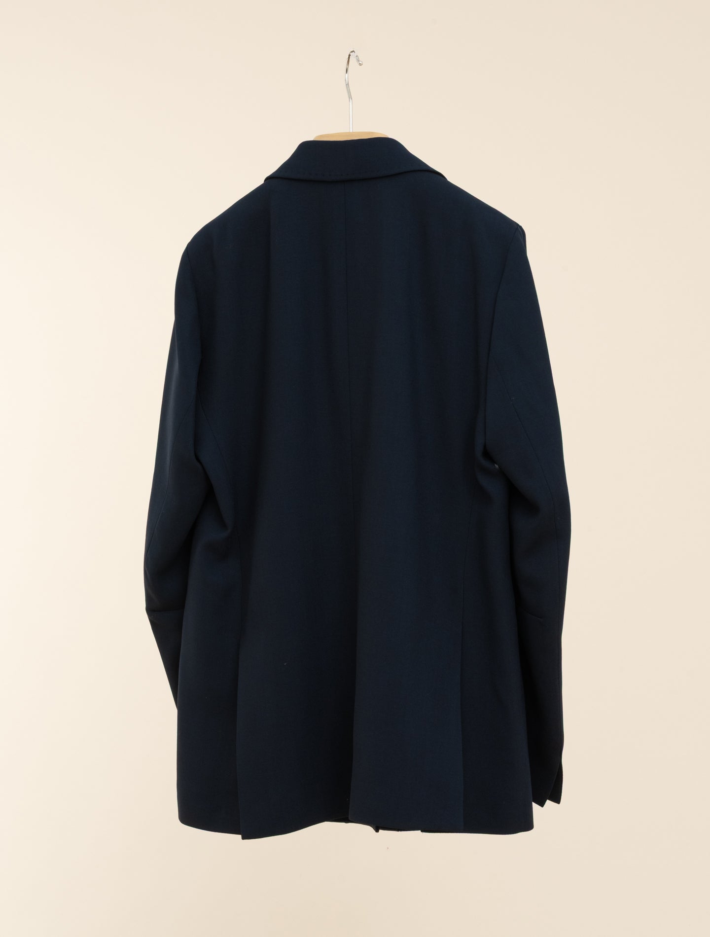 Double Breasted Wool Crepe Jacket Navy