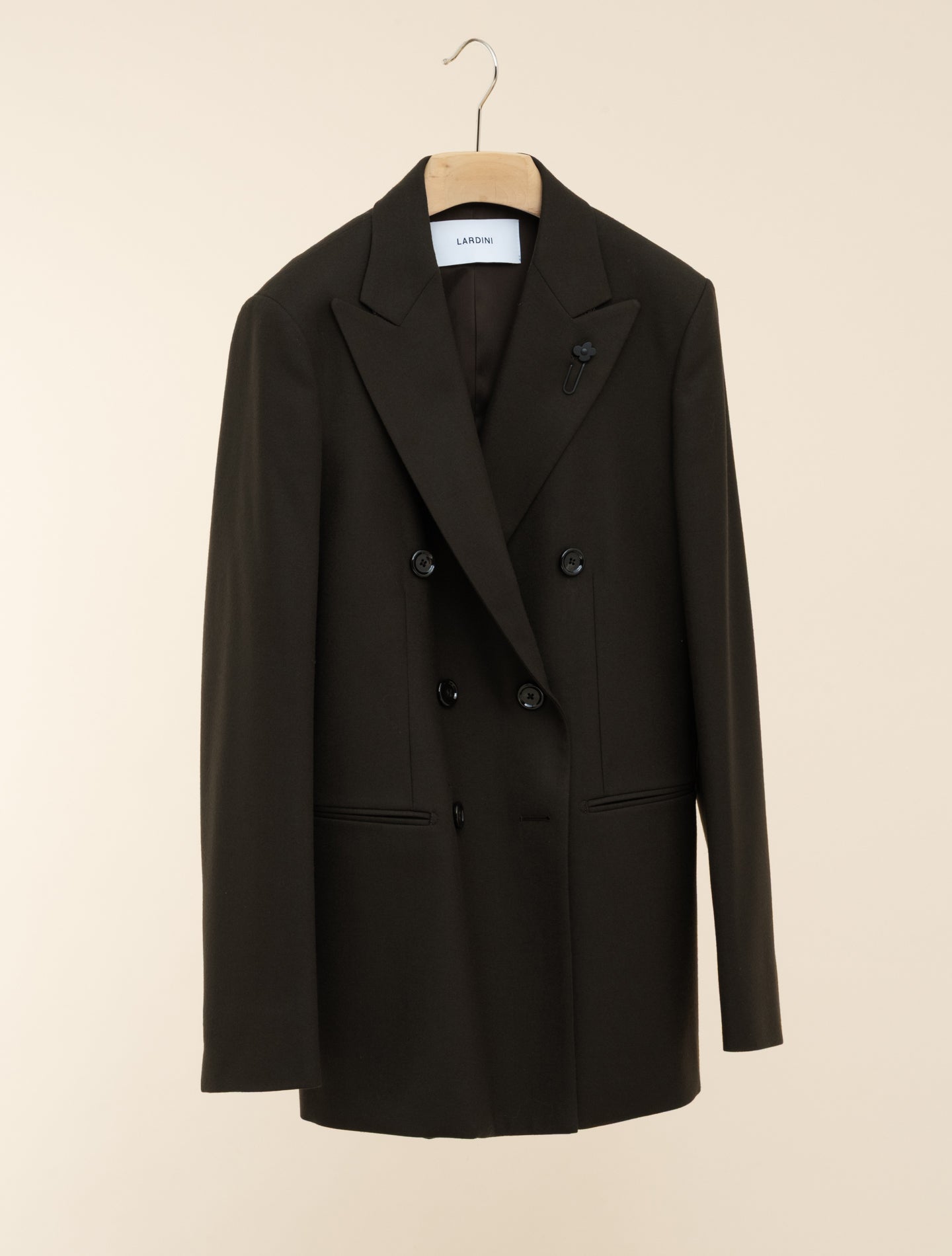 Double Breasted Wool Jacket Brown