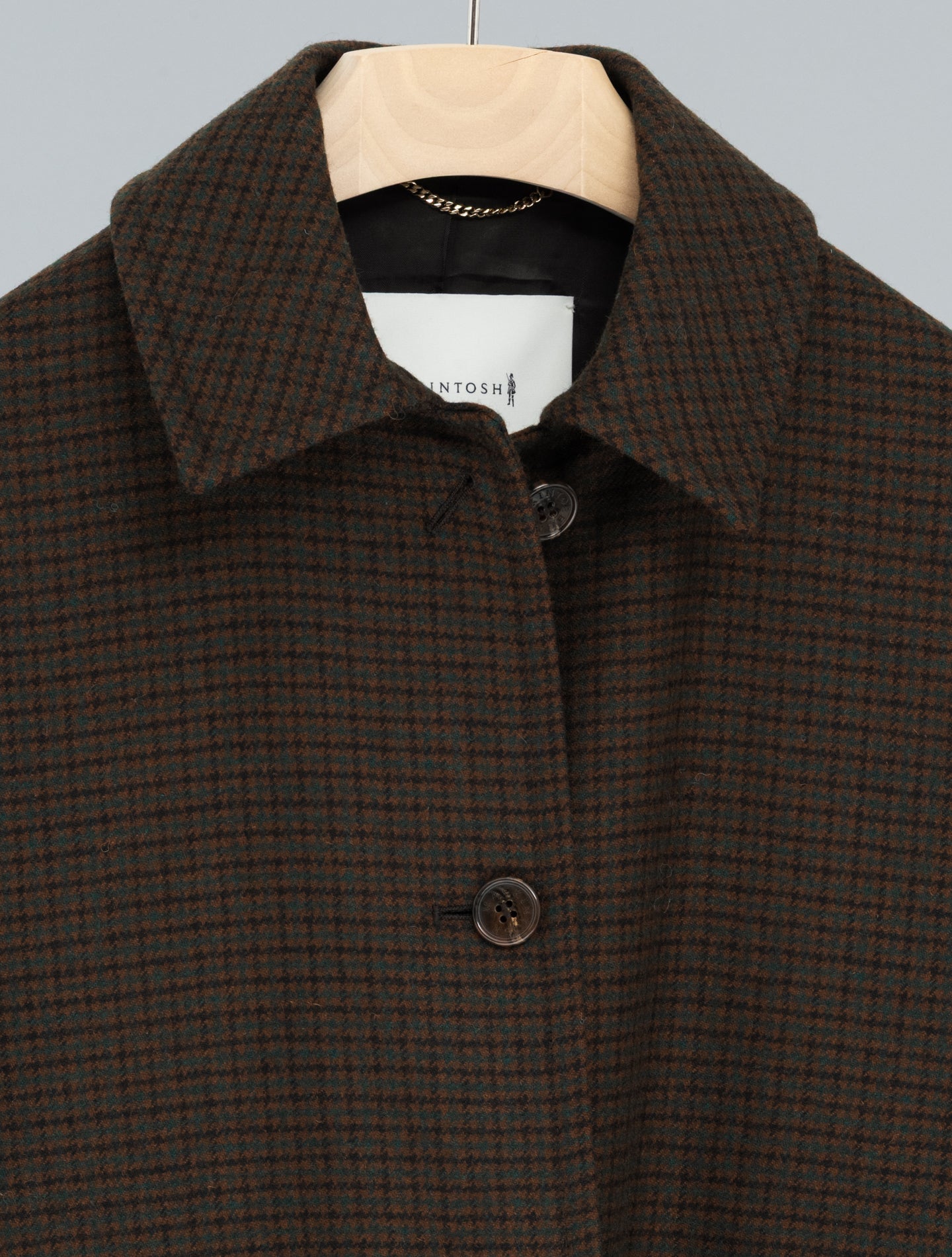 Humbie Houndtooth Wool Coat Brown