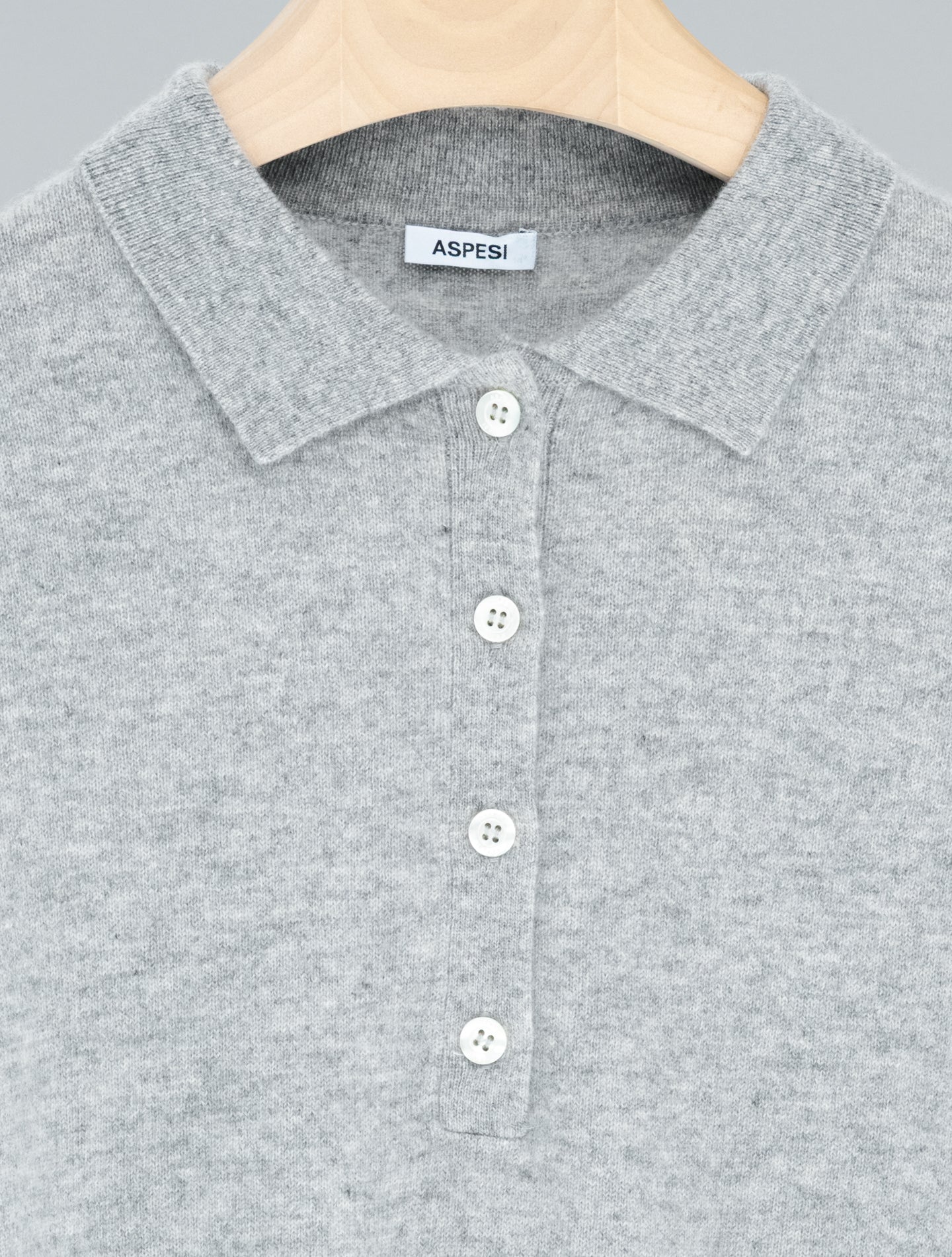 Cashmere polo Shirt Grey