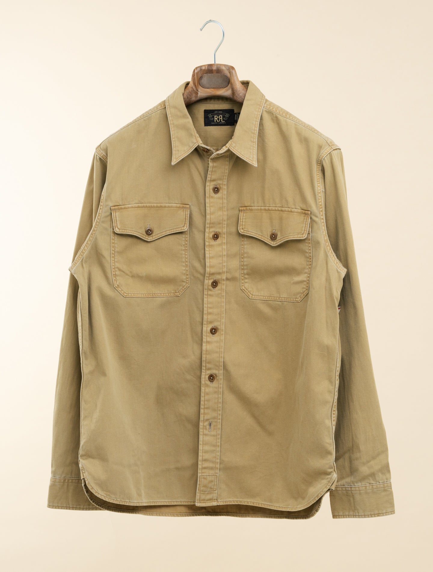 Twill Officer Workshirt Faded Tan