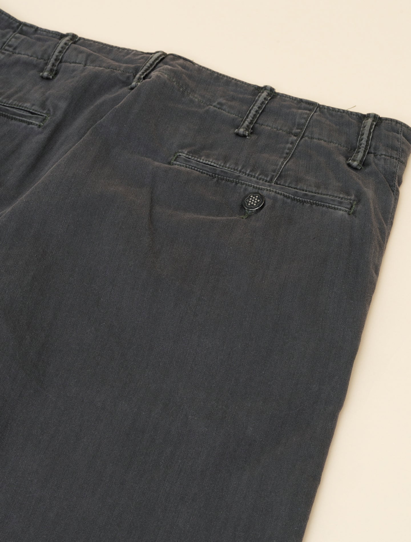 Herringbone Twill Field Trousers Washed Black