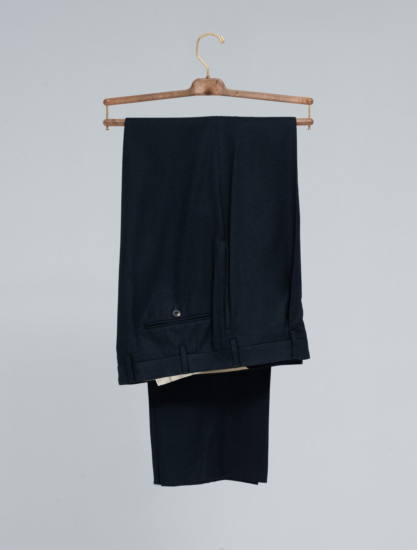 Double Breasted Flannel Wool Suit Navy