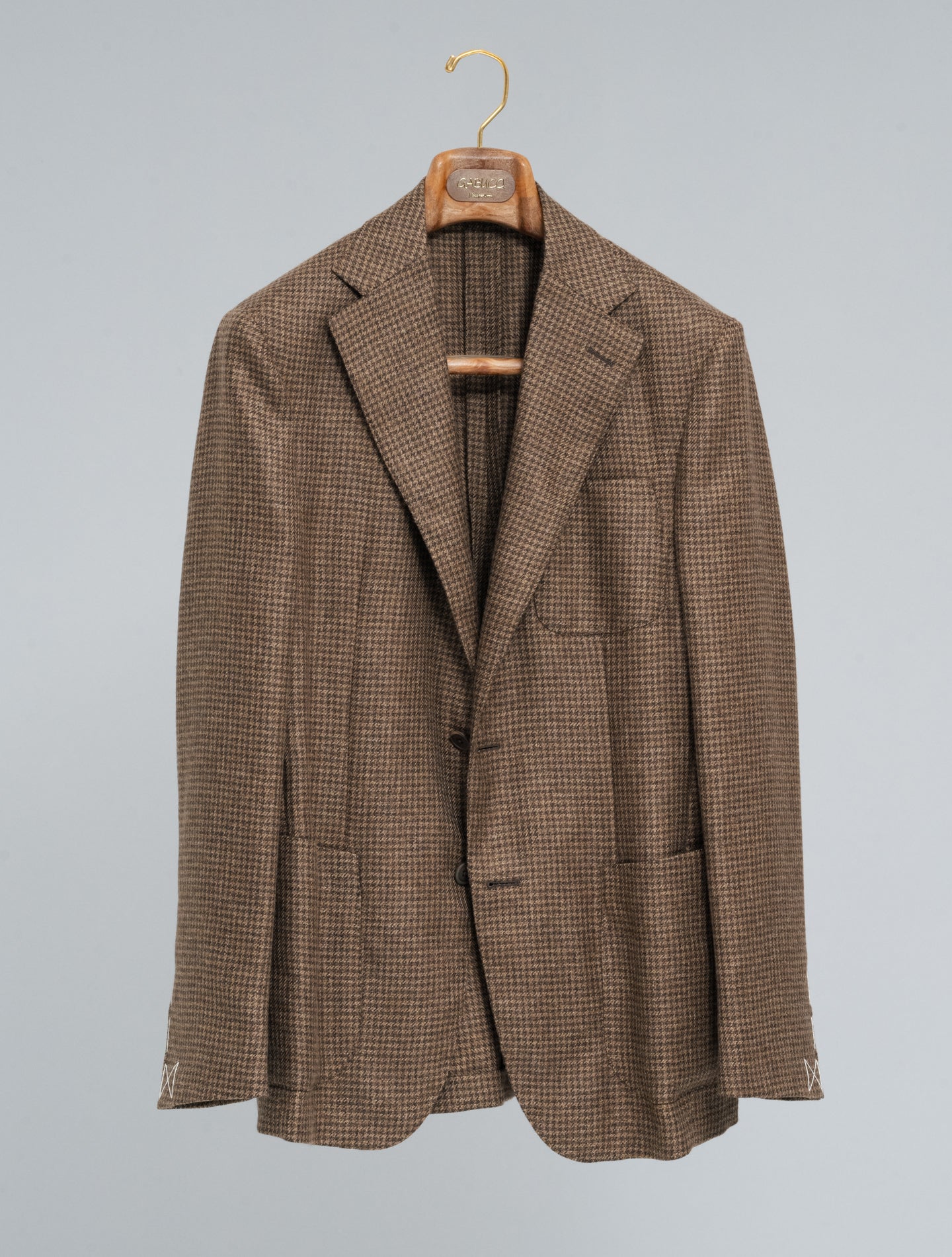 Napoli Houndstooth Cashmere Jacket Brown