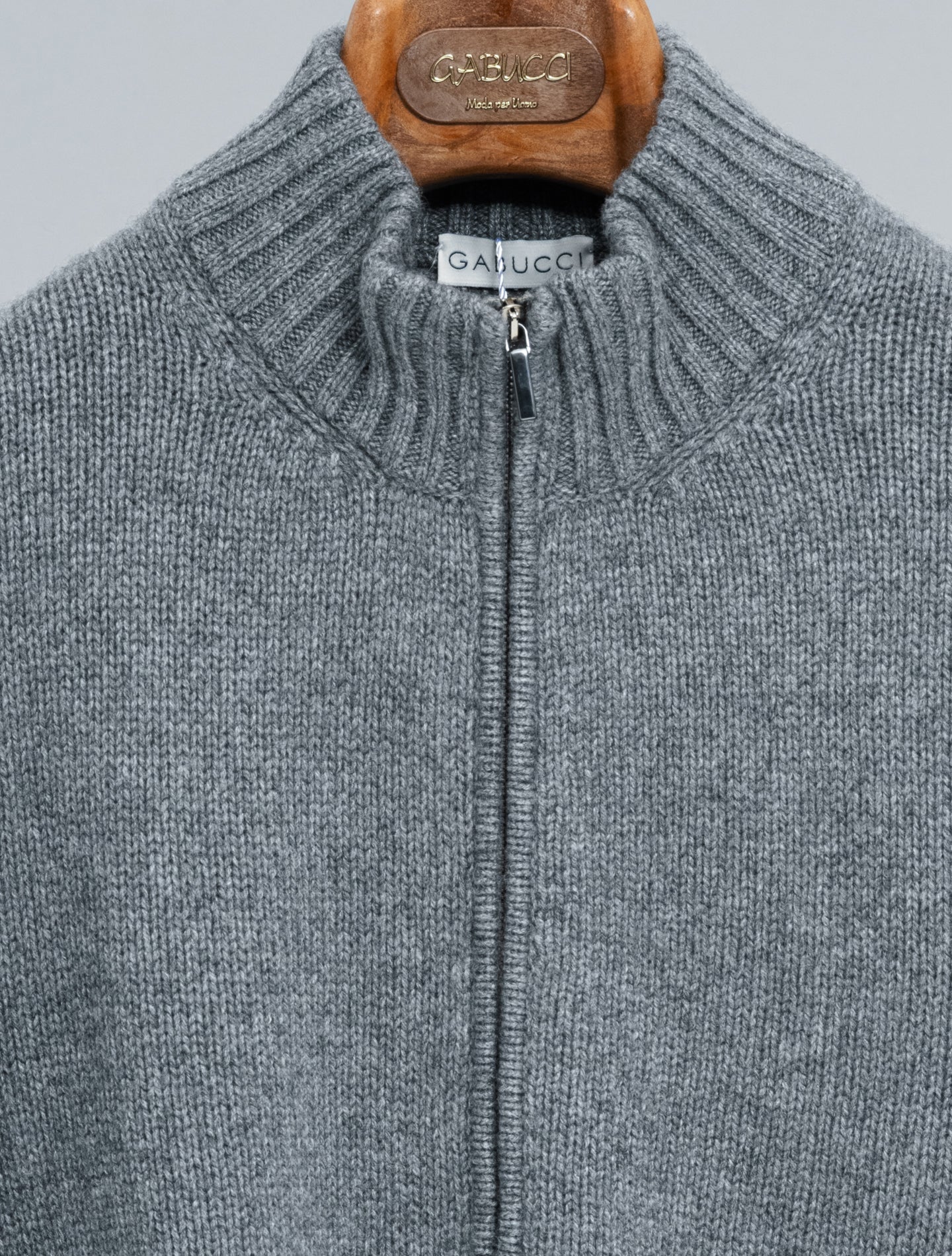 Wool Cashmere Full Zip Grey