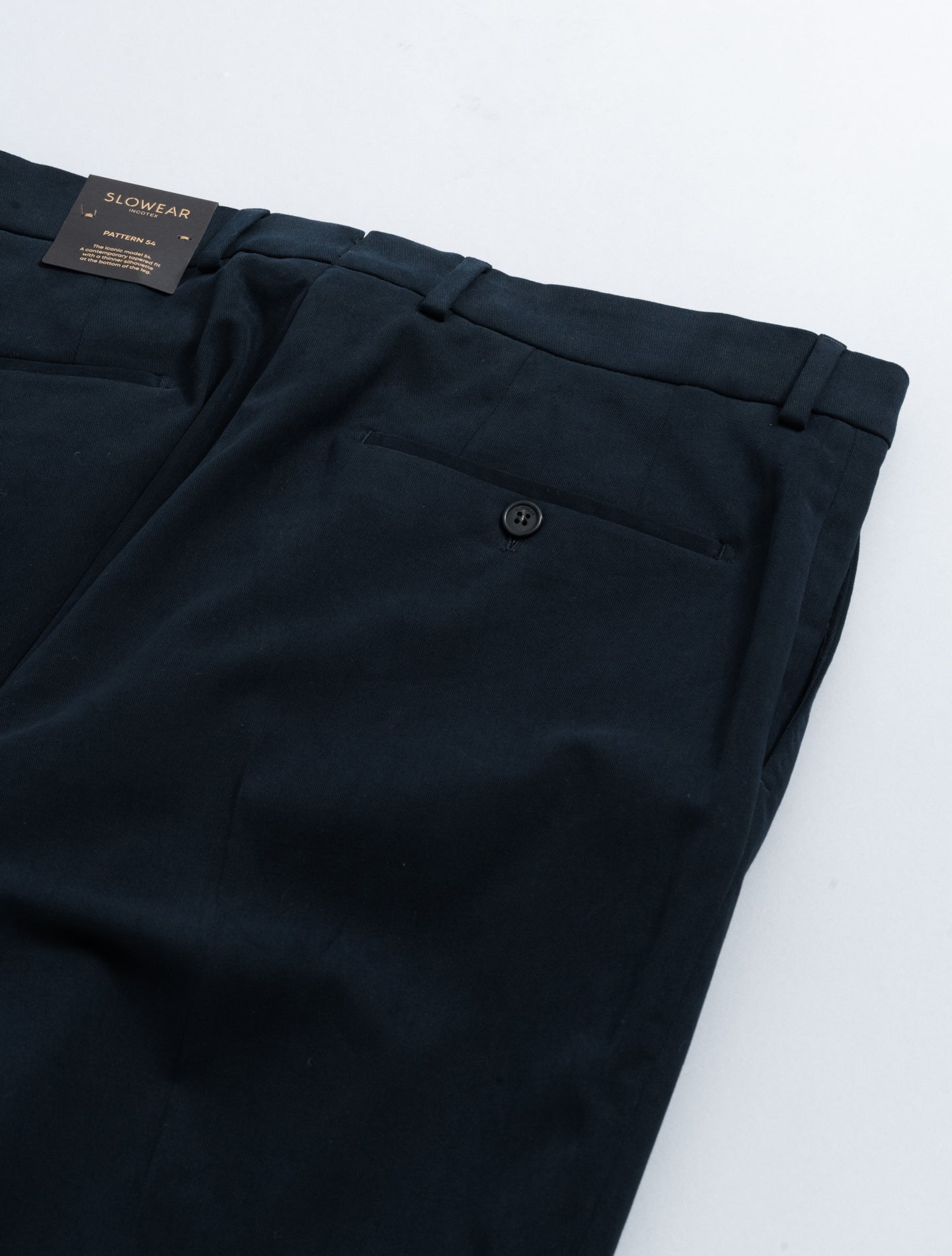 Tapered Fit Cotton Gabardine Trousers Navy