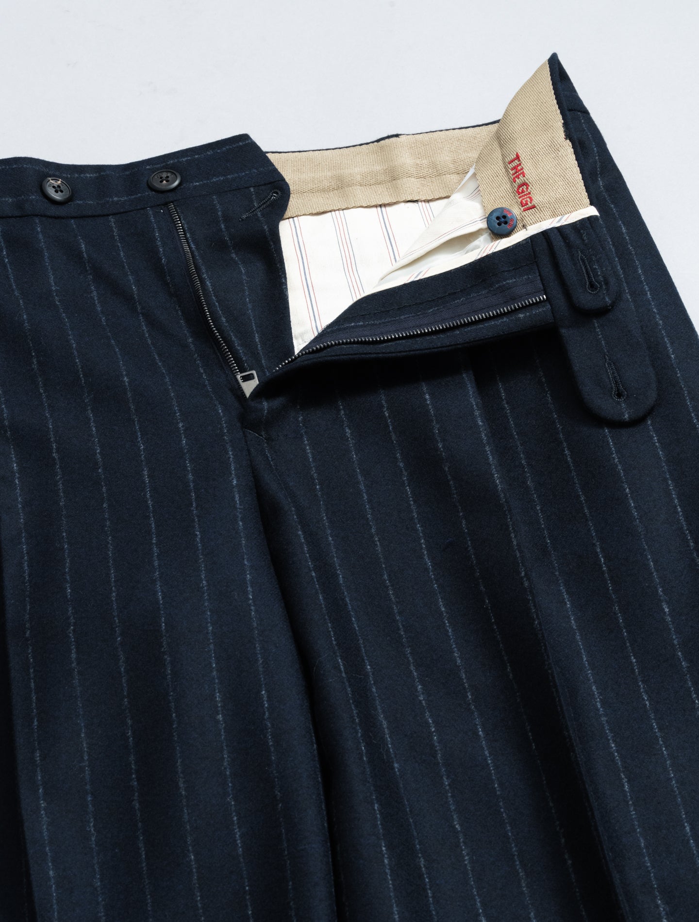 Single Breasted Pinstripe Suit Navy