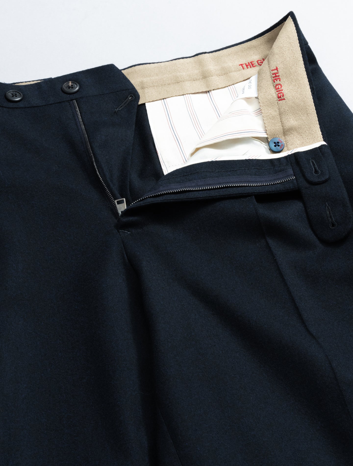 Double Breasted Flannel Wool Suit Navy