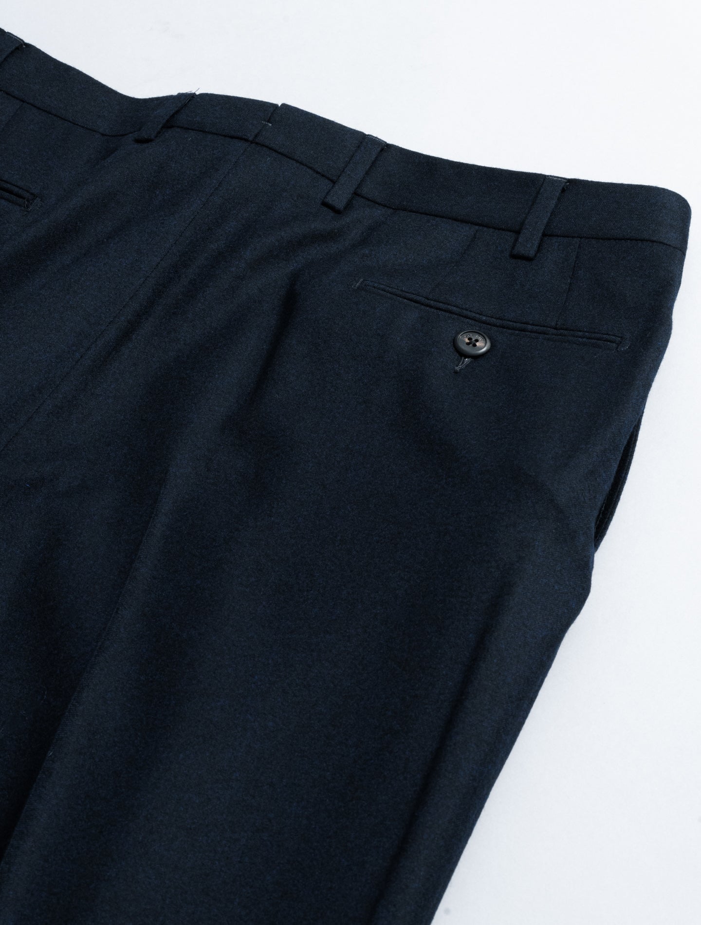 Double Breasted Flannel Wool Suit Navy