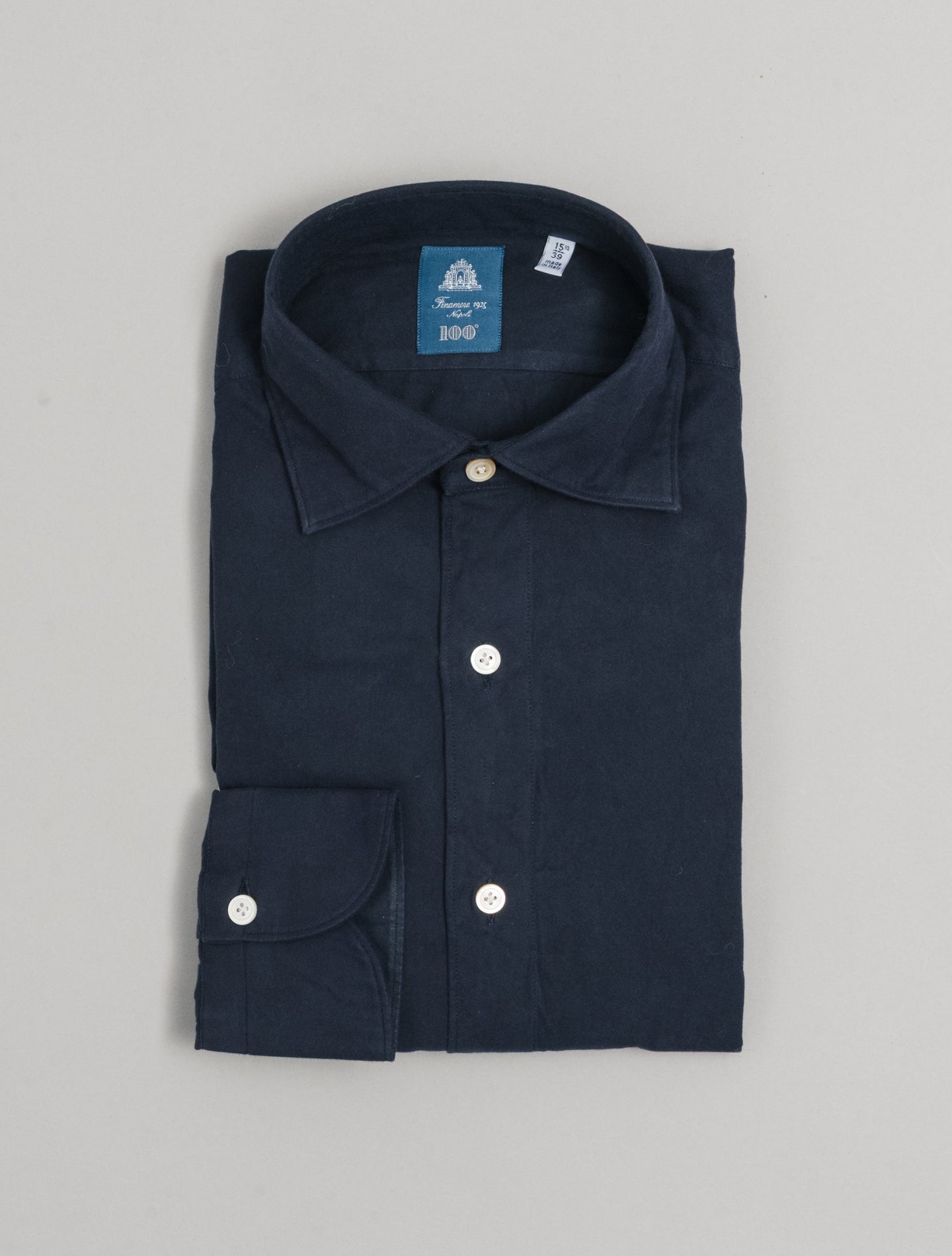 Gaeta Luigi Brushed Cotton Shirt Navy