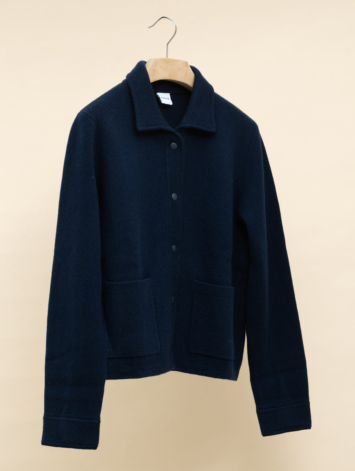 Strickjacke aus Wolle und Kaschmir Marineblau