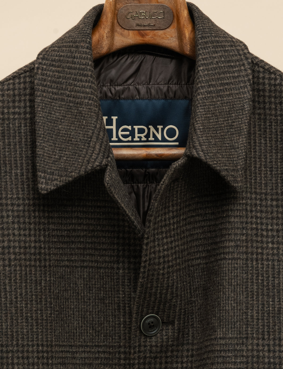 Gesteppte Glencheck-Jacke Braun