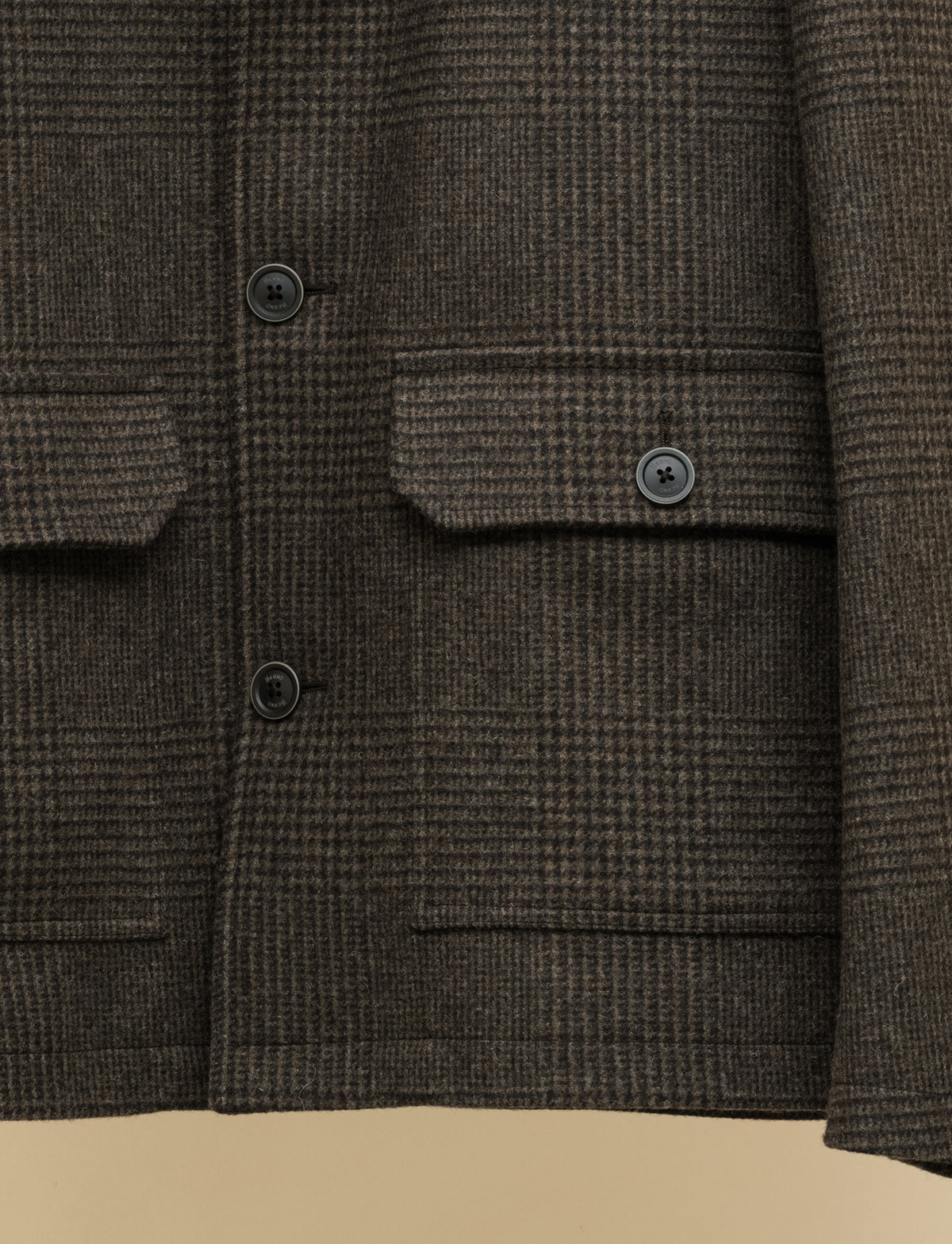 Gesteppte Glencheck-Jacke Braun