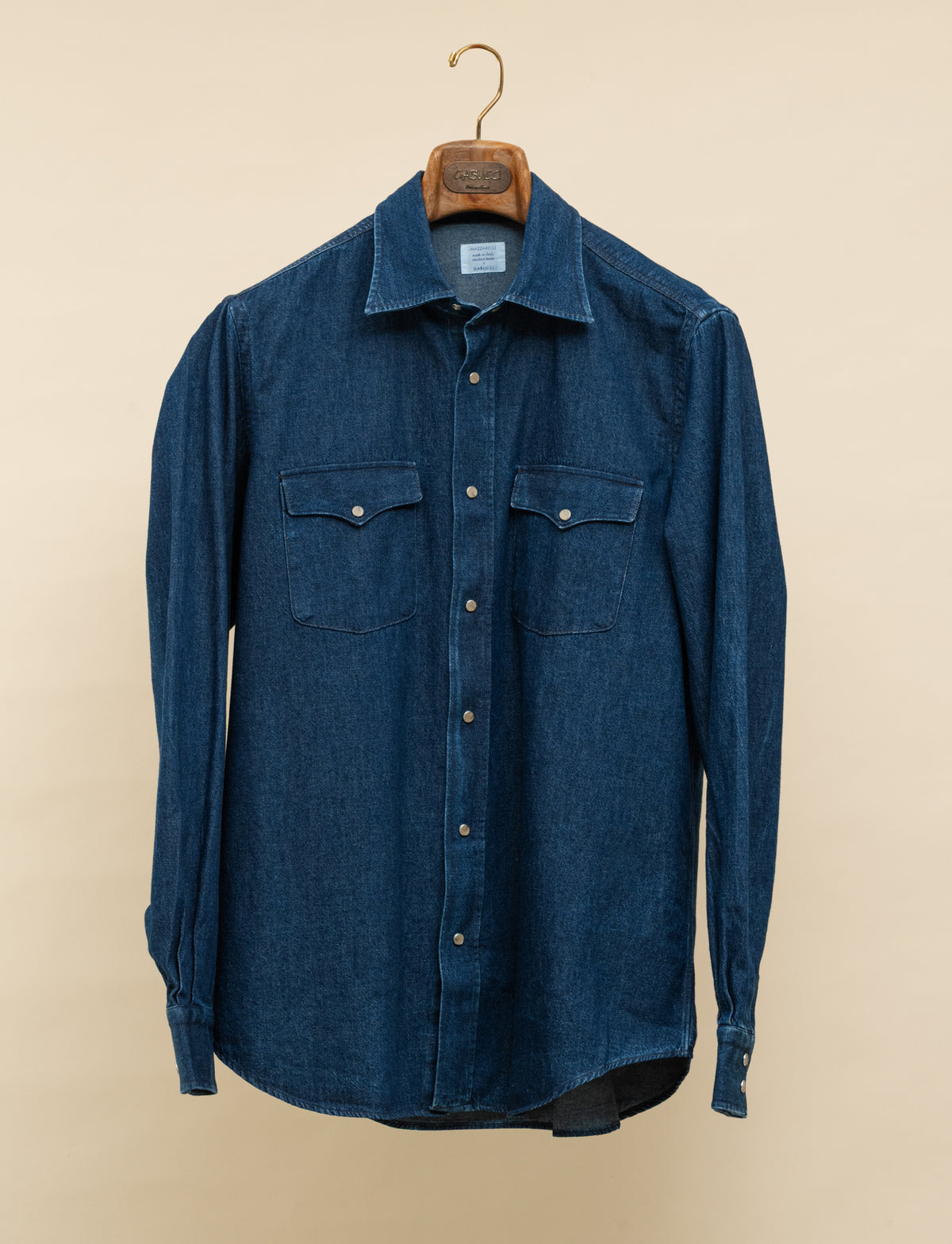 Denim Snap Button Shirt Dark Washed