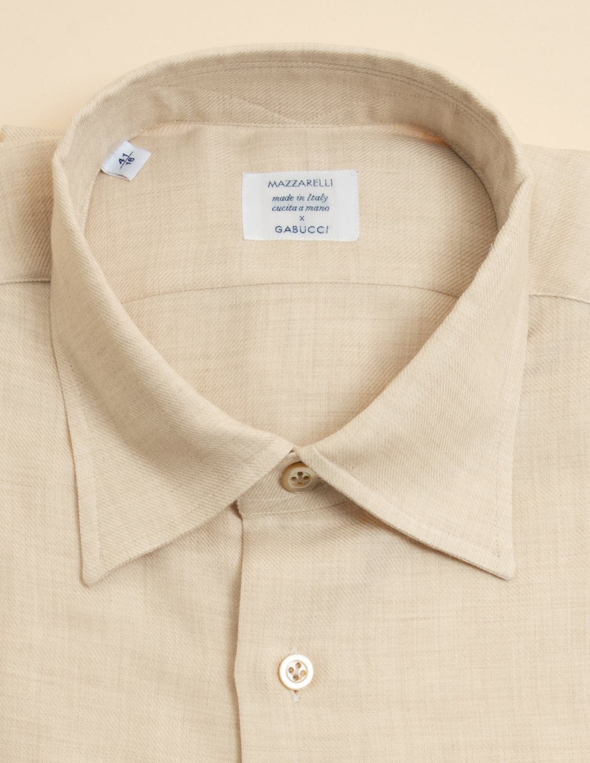 Twill Cotton Cashmere Relaxed Fit Shirt Beige