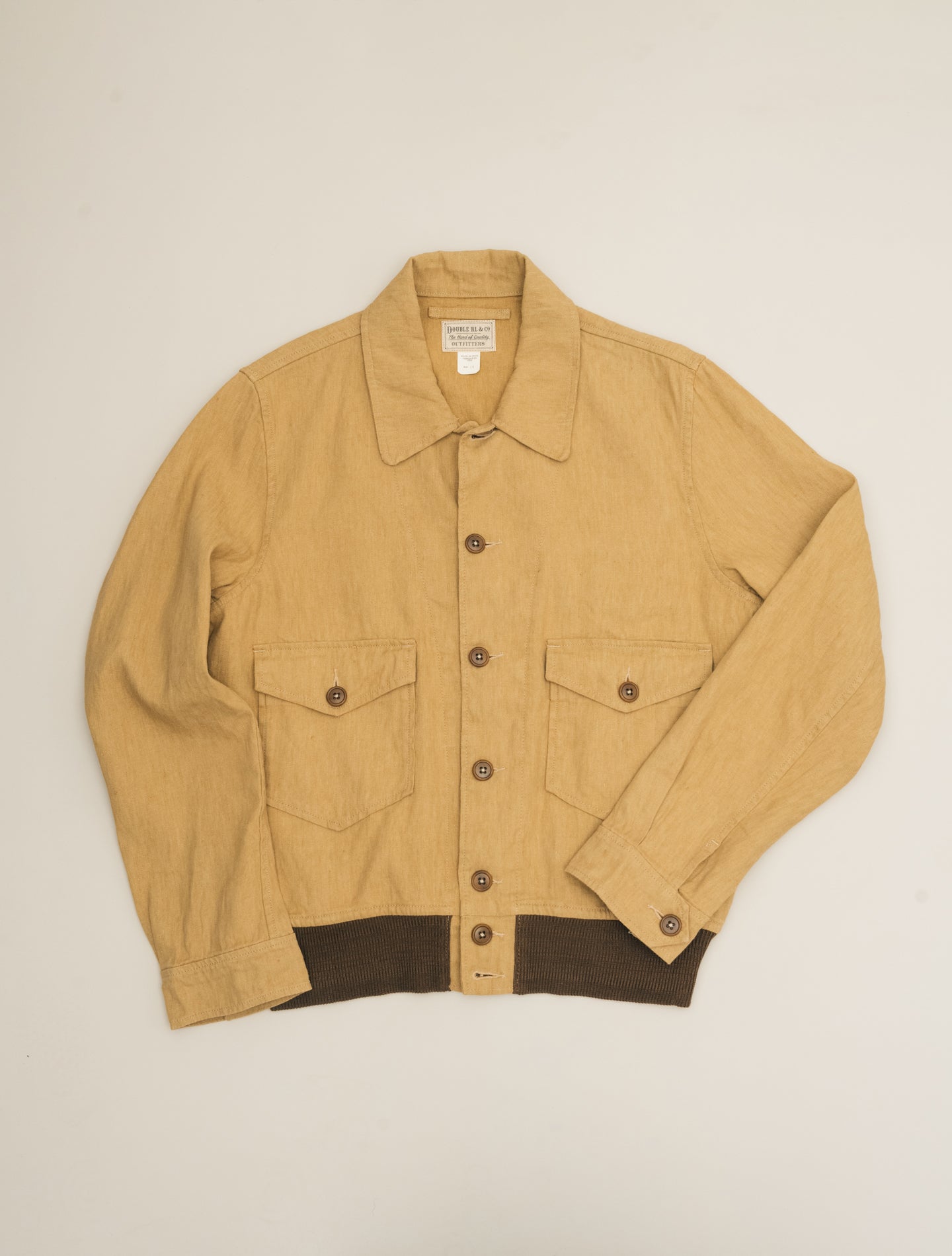 Glider Unlined Windbreaker Linen-Cotton Jacket Vintage Brown