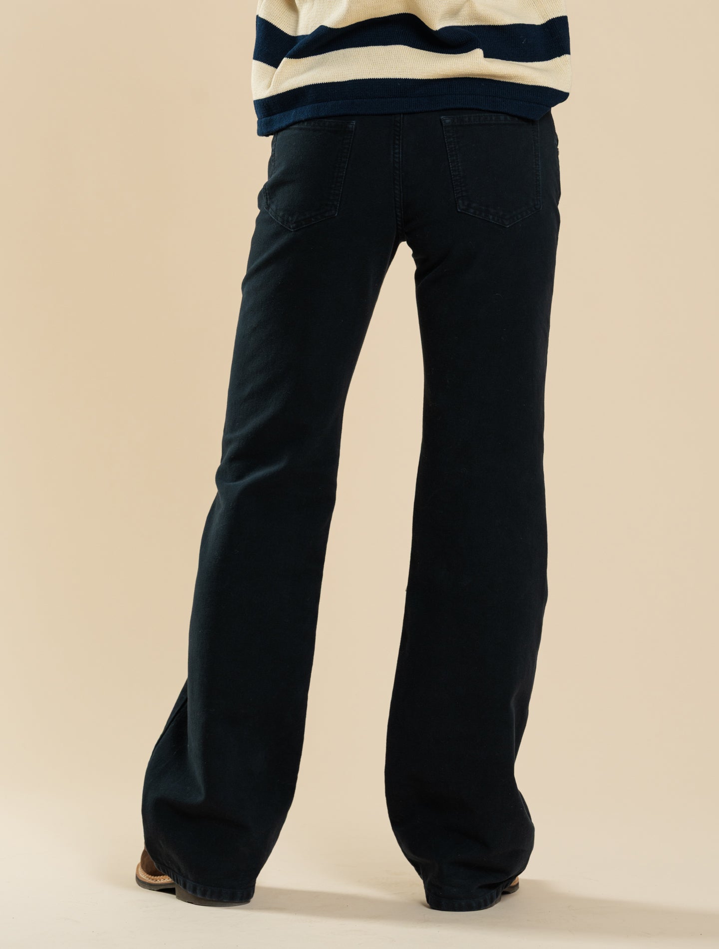 Flare Moleskin Trousers Navy
