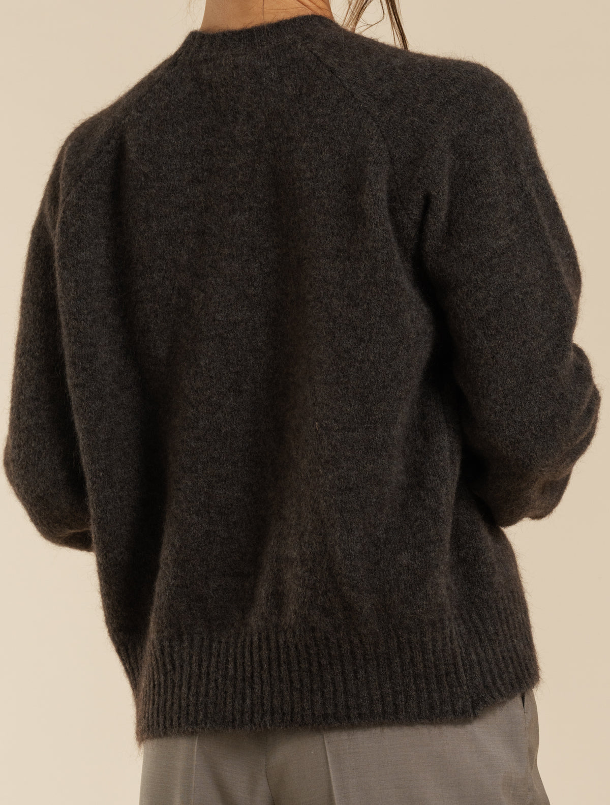 Mohair Raglan Crewneck Brown