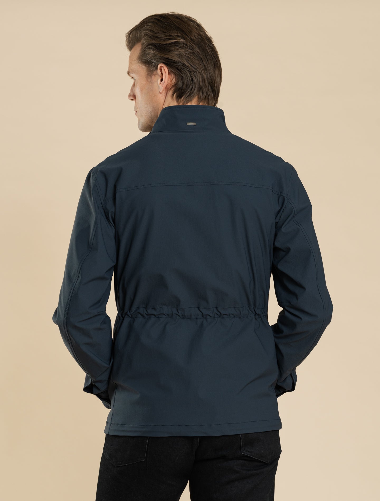 Wrinkled Stretch Nylon Field Jacket Navy