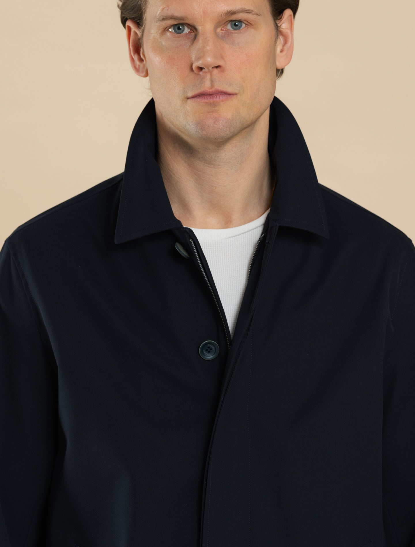 Rain Coat w. Mesh Lining Navy