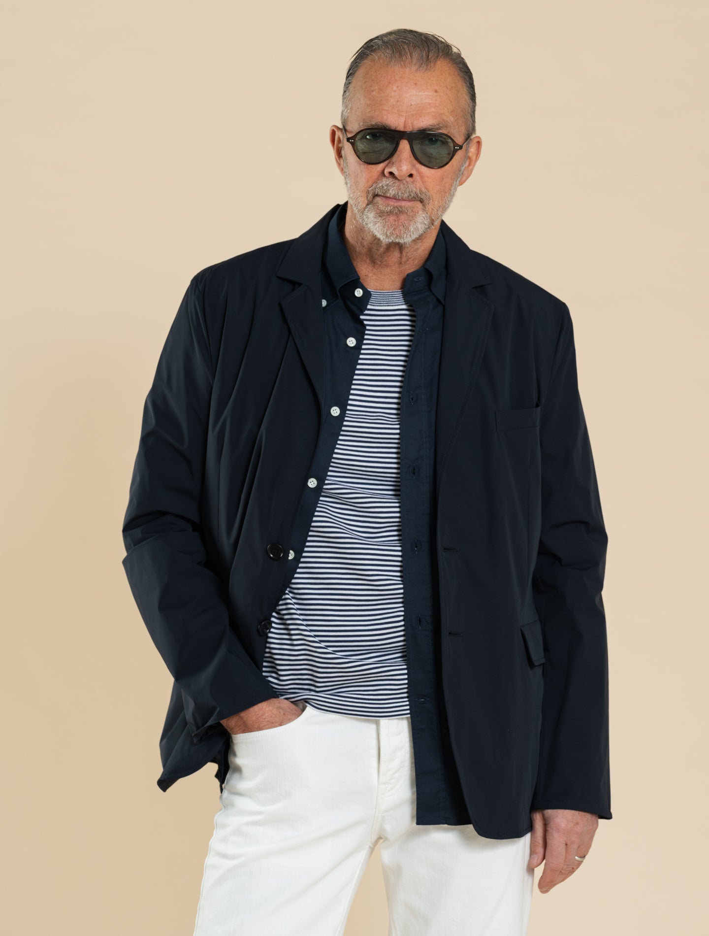 Paperino -Strech nylonkavaj Marinblå