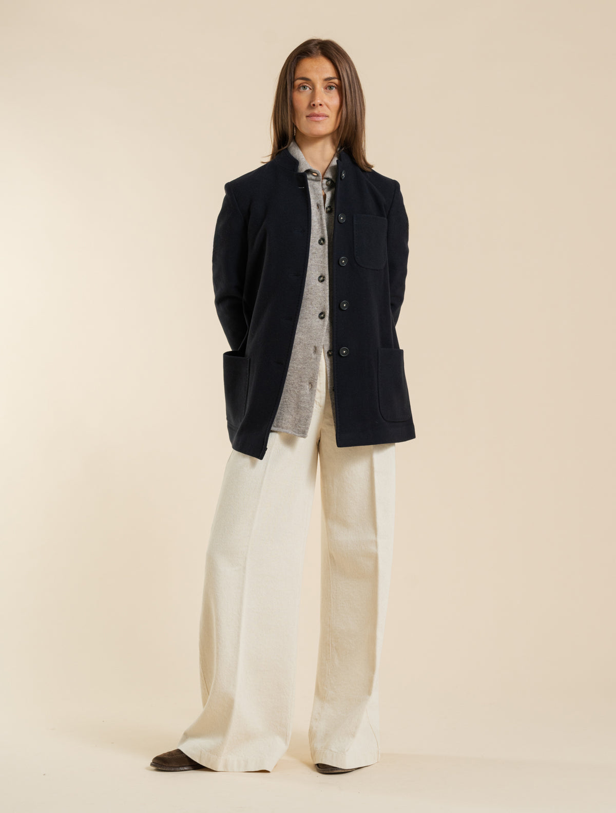 Baliw Wool Flannel Jacket Navy