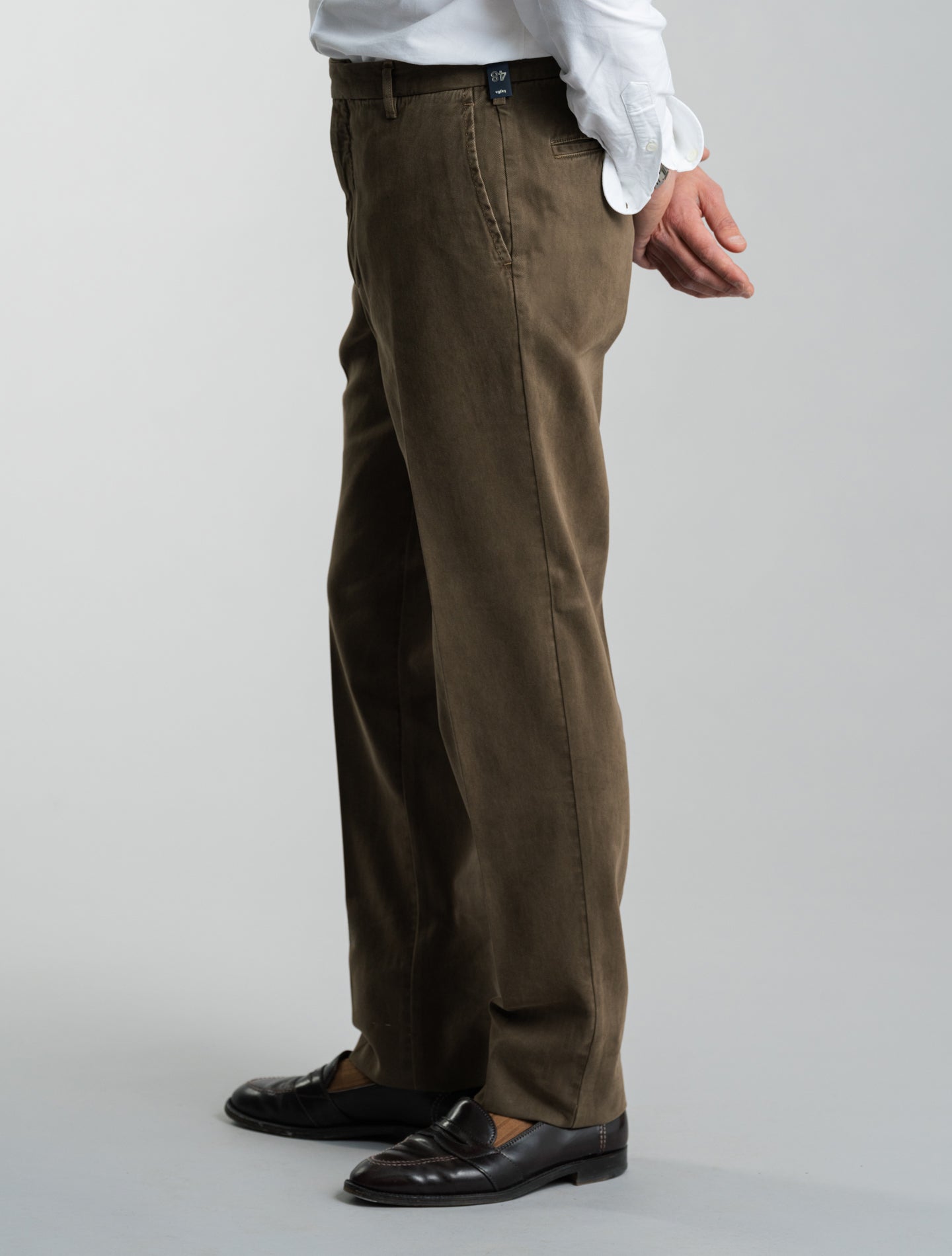 190 Cotton Cashmere Twill Trousers Brown