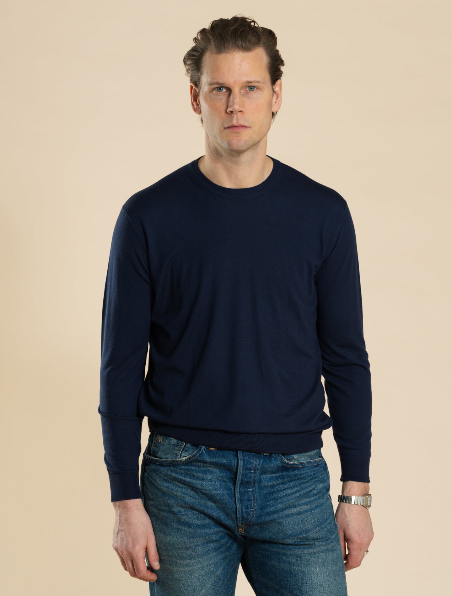 Superlätt Ulltröja Marinblå