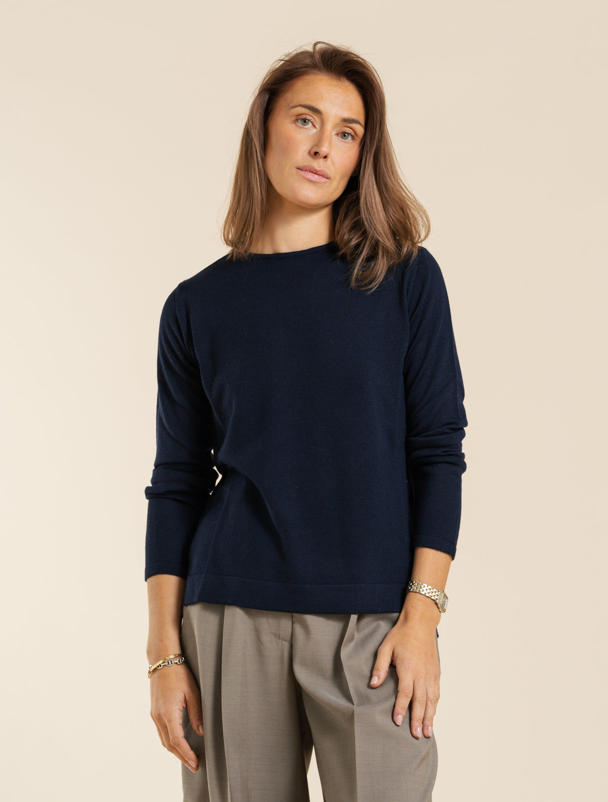 Merino Wool Crewneck Navy