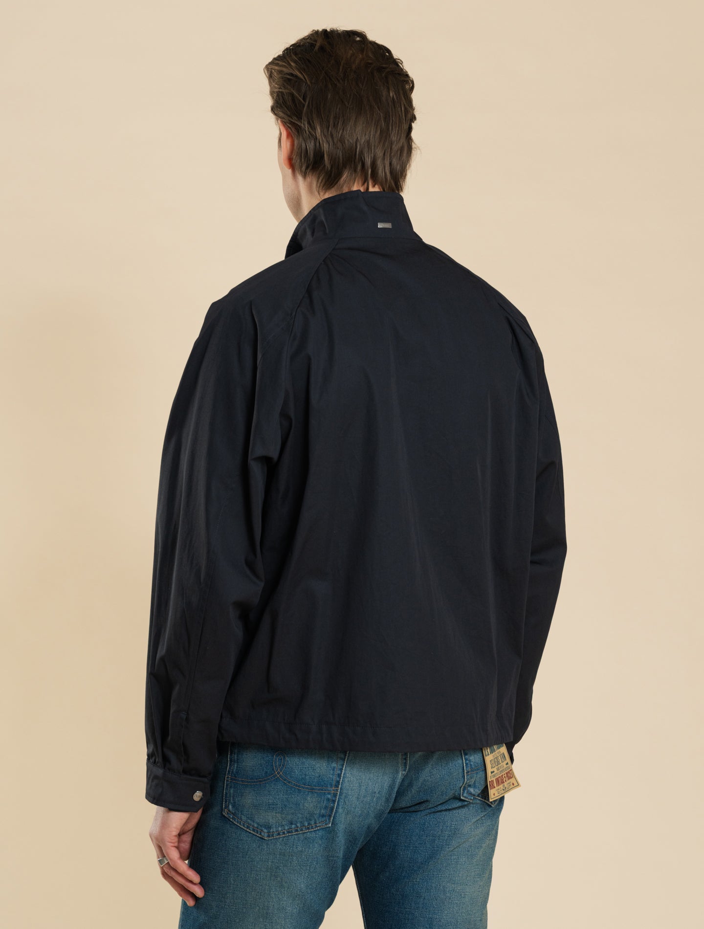 Technical Cotton Bomber Jacket Navy