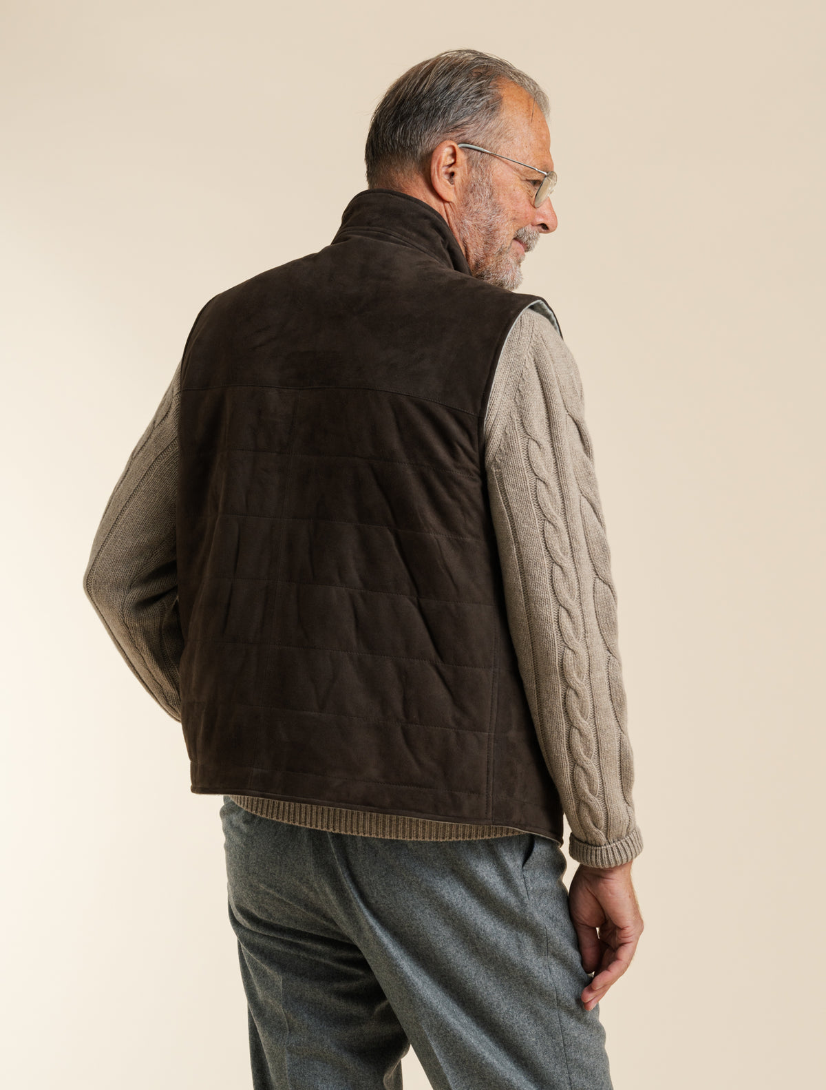 Luca Suede Vest Dark Brown