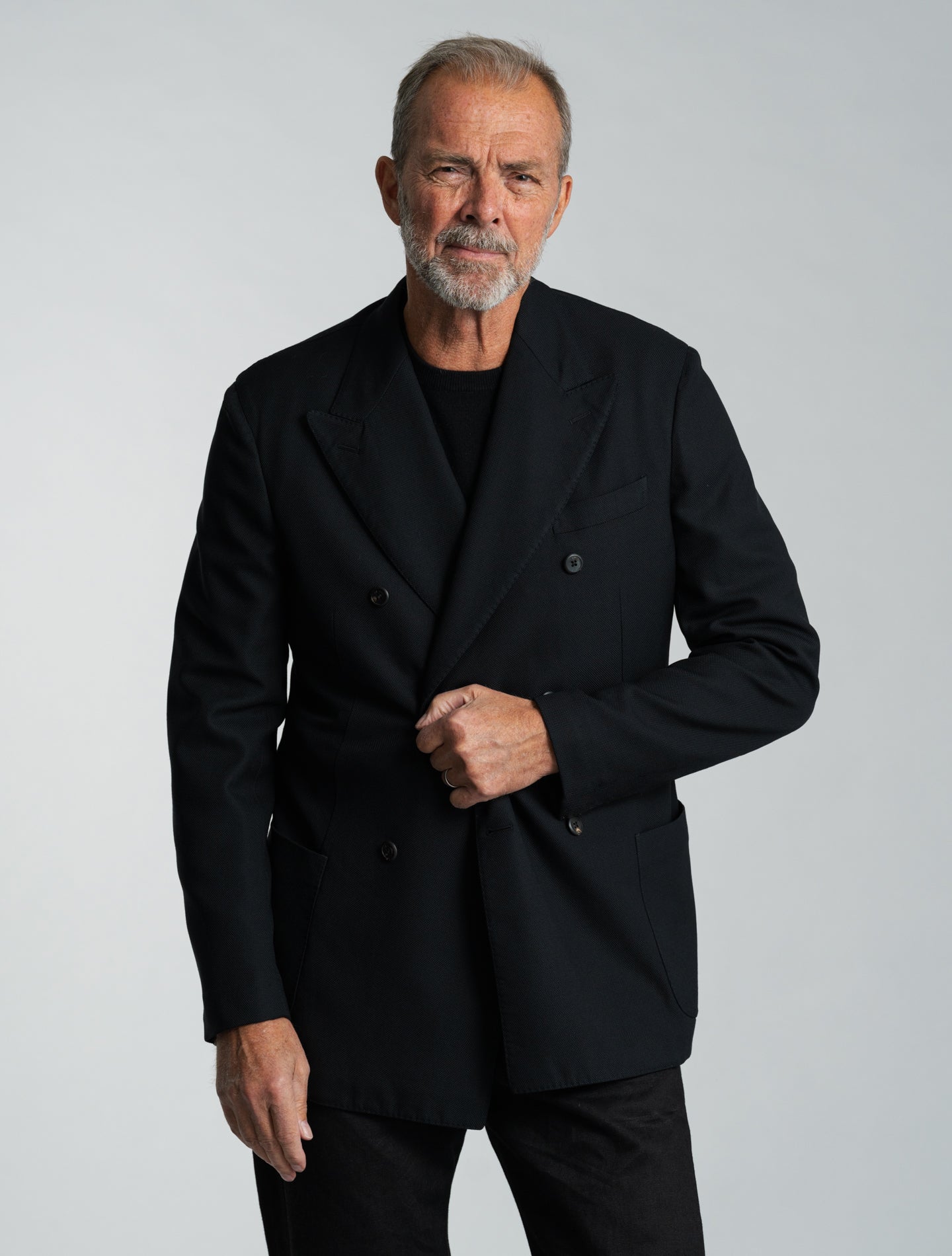 Art2 Double Breasted Washed Fresco Jacket Navy