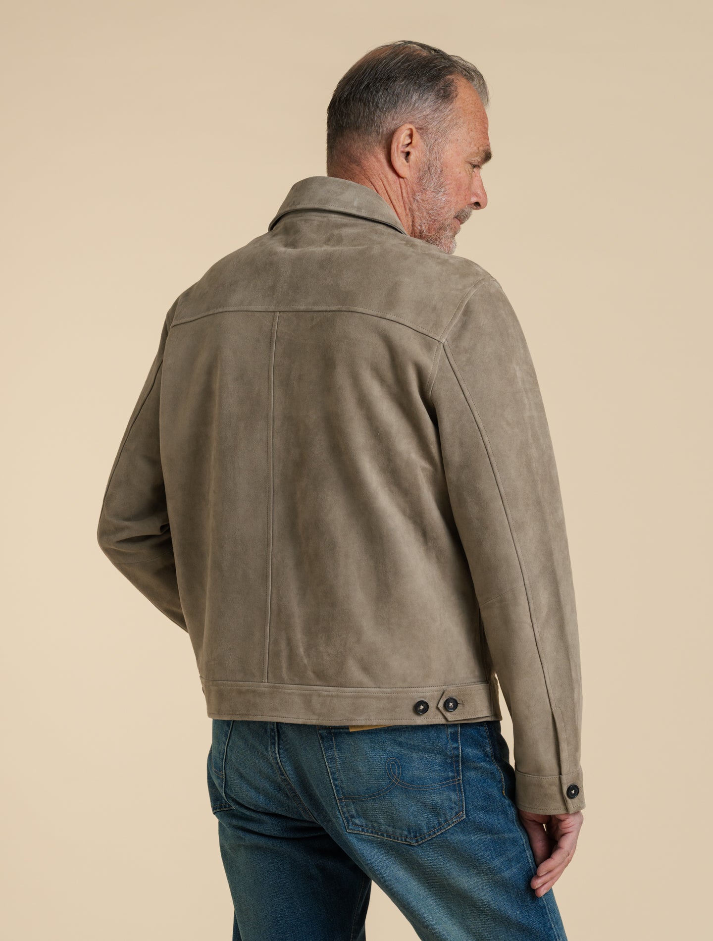 Suede Strozzi Zip Jacket Light Taupe