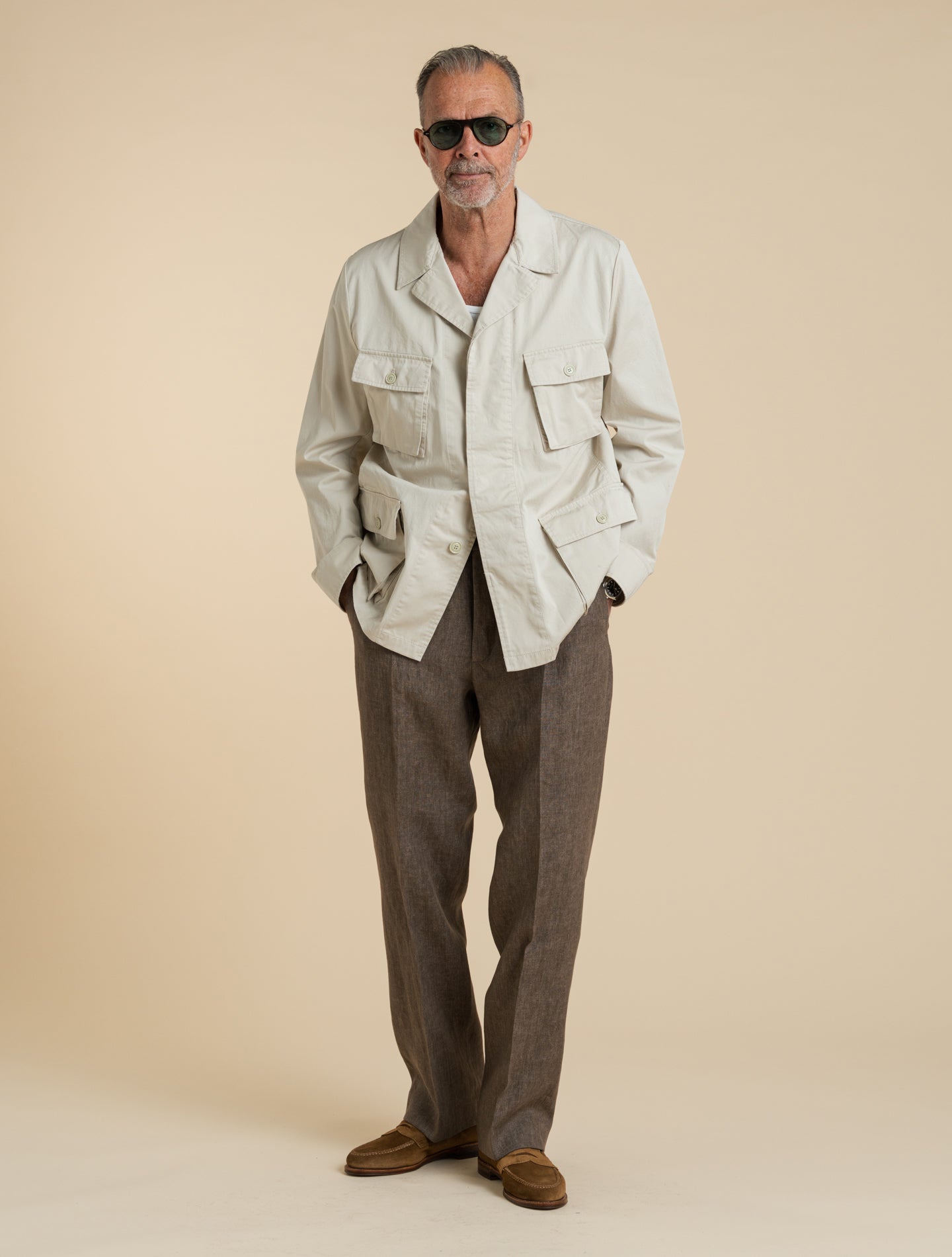 Laos Cotton Twill jacket Chalk