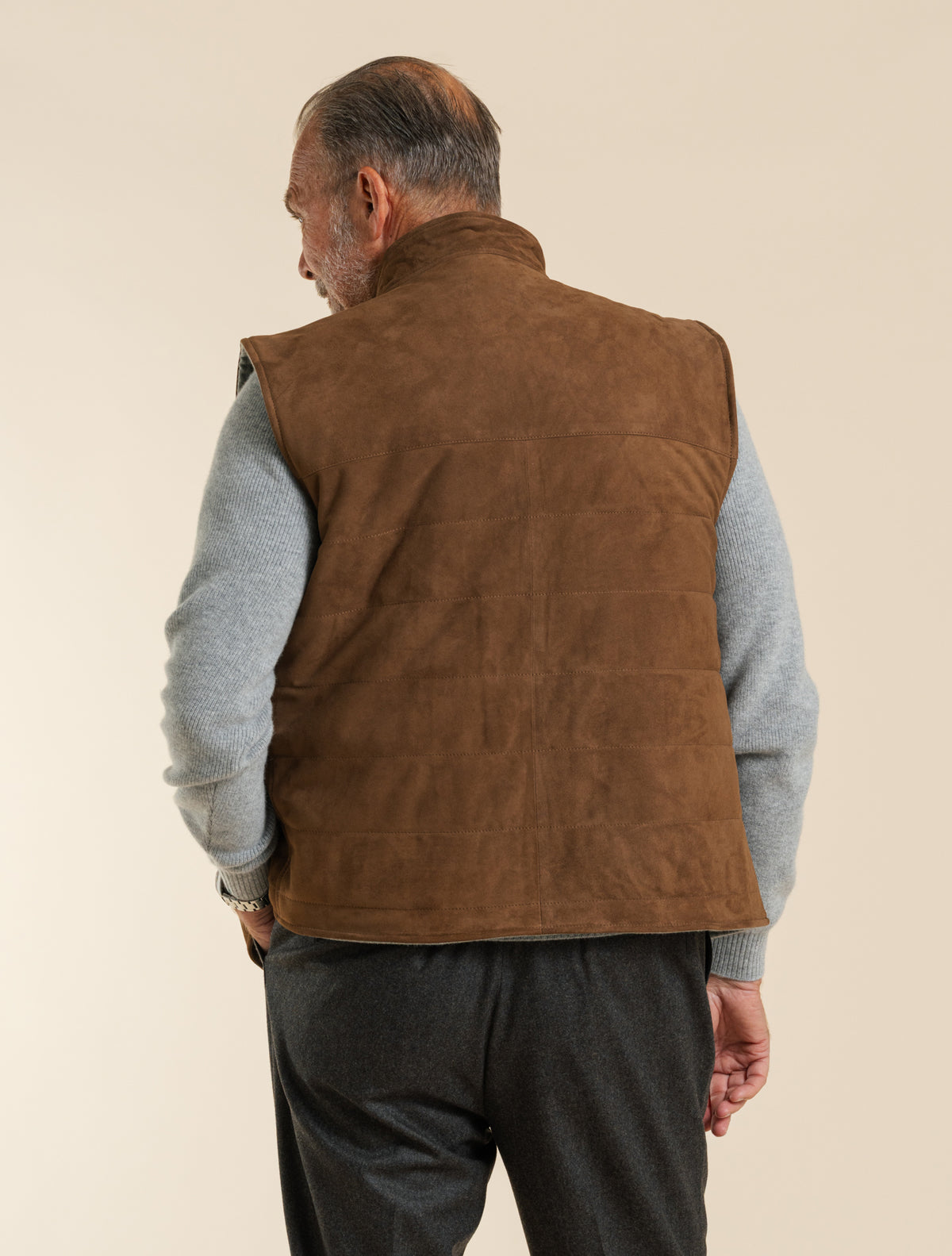Luca Suede Vest Mid Brown