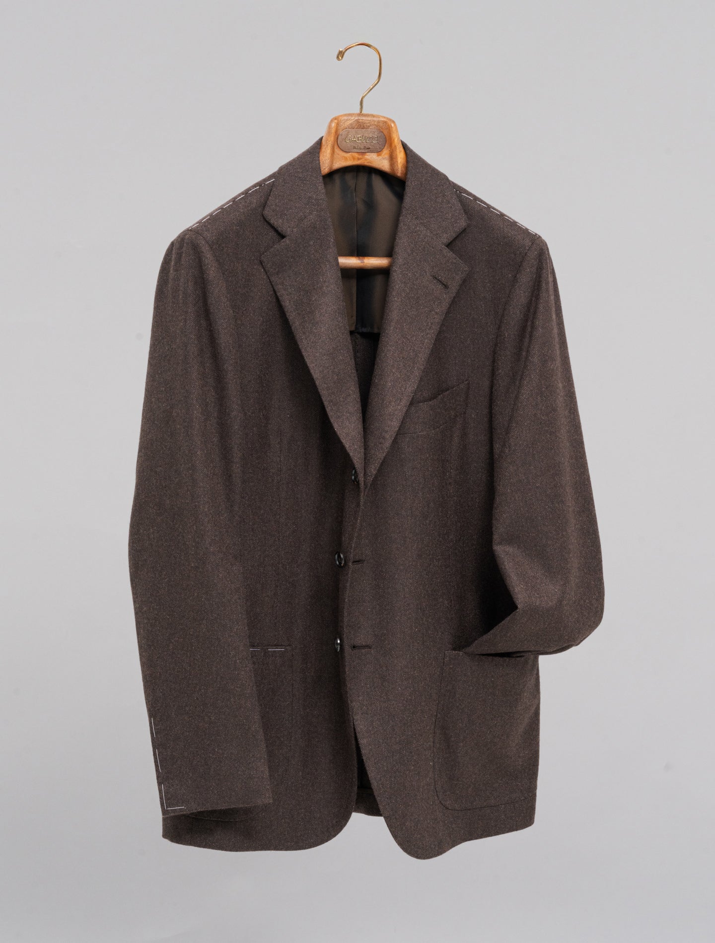 Handmade Single Breasted Cashmere Jacket Brown
