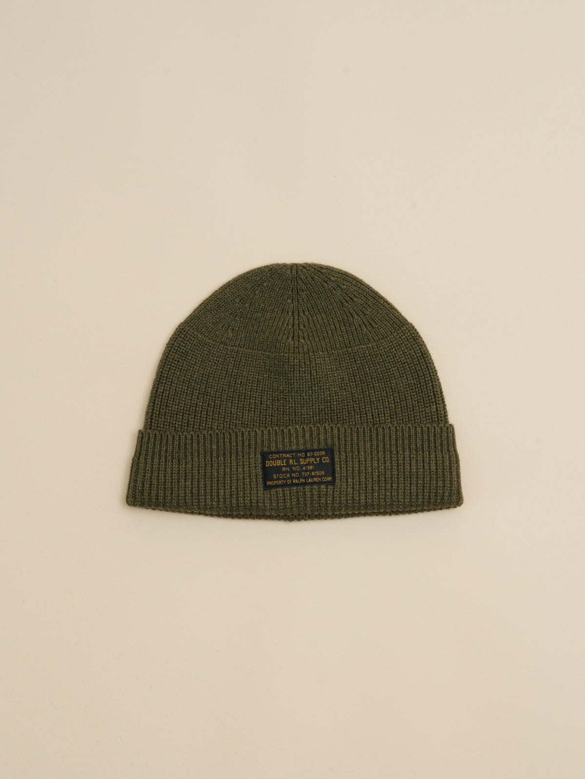 Rib-Knit Cotton-Blend Watch Cap Olive