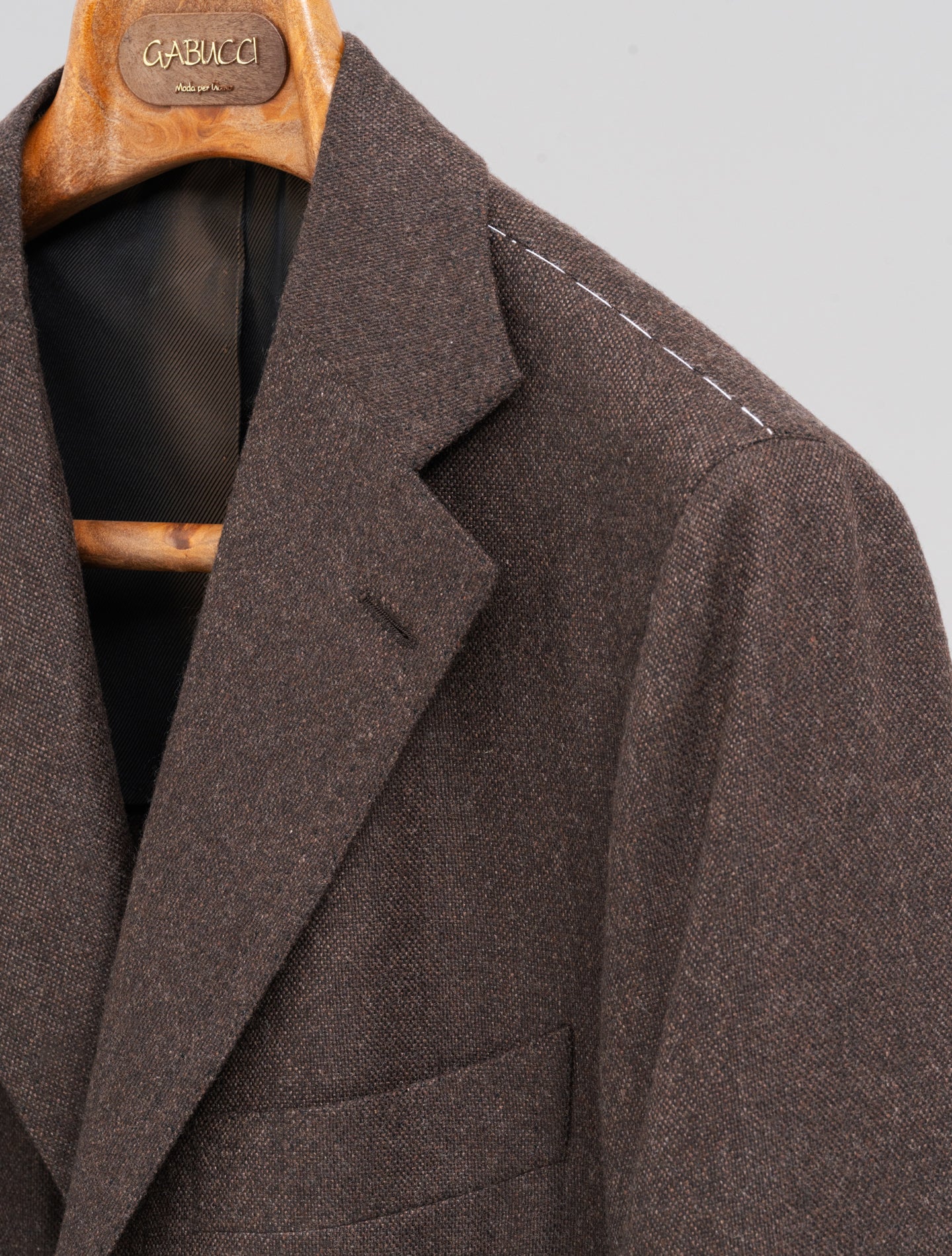 Handmade Single Breasted Cashmere Jacket Brown
