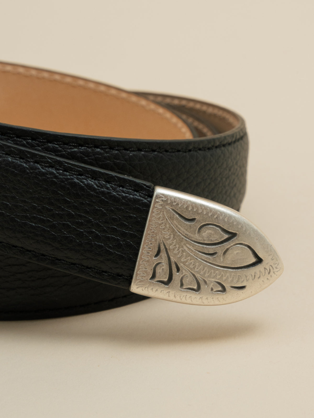 Western Epsom Leather Belt Black